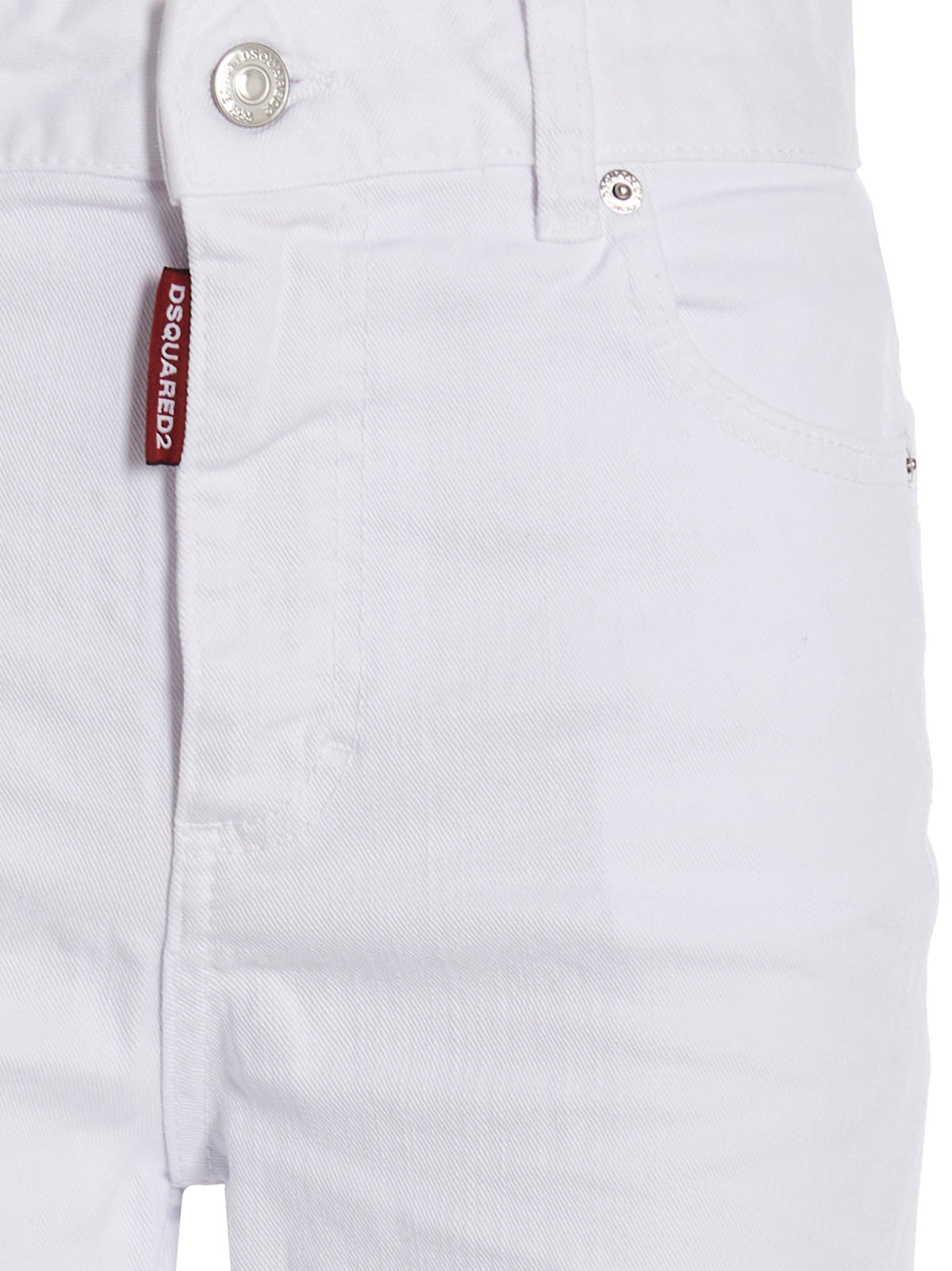 Dsquared² White Cotton Flared Jeans