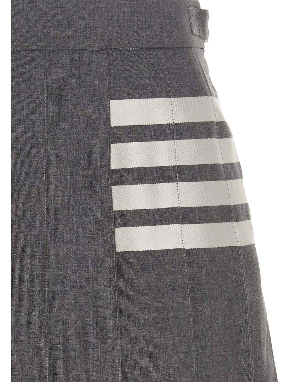 Thom Browne Gray Wool Long Skirt