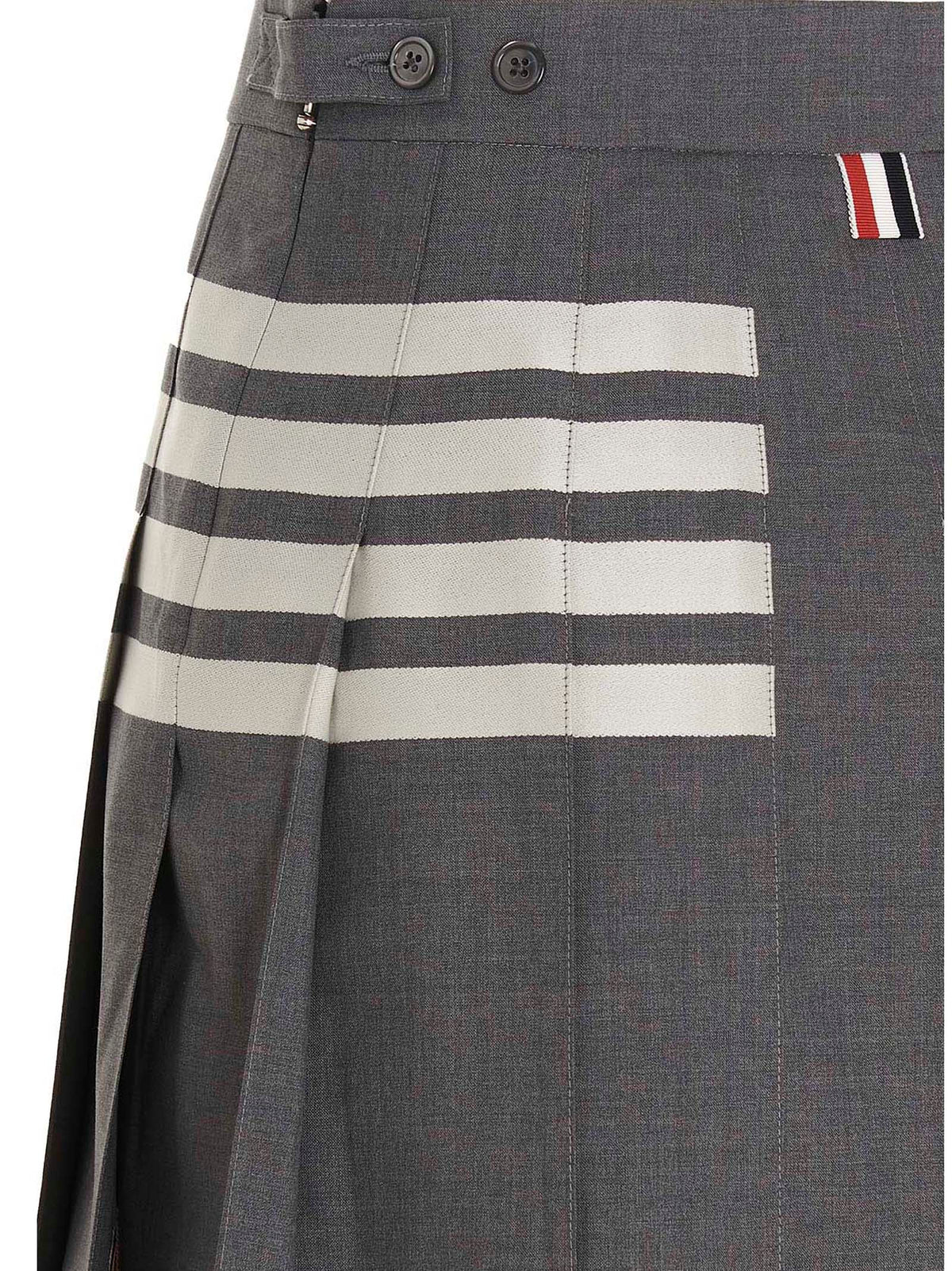 Thom Browne Gray Wool Long Skirt