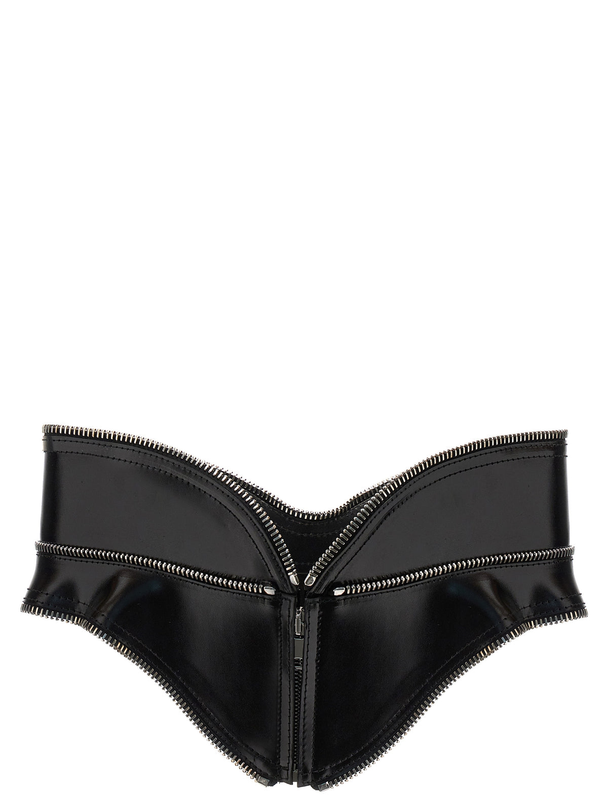 Alexander McQueen Black Leather Regular Belt