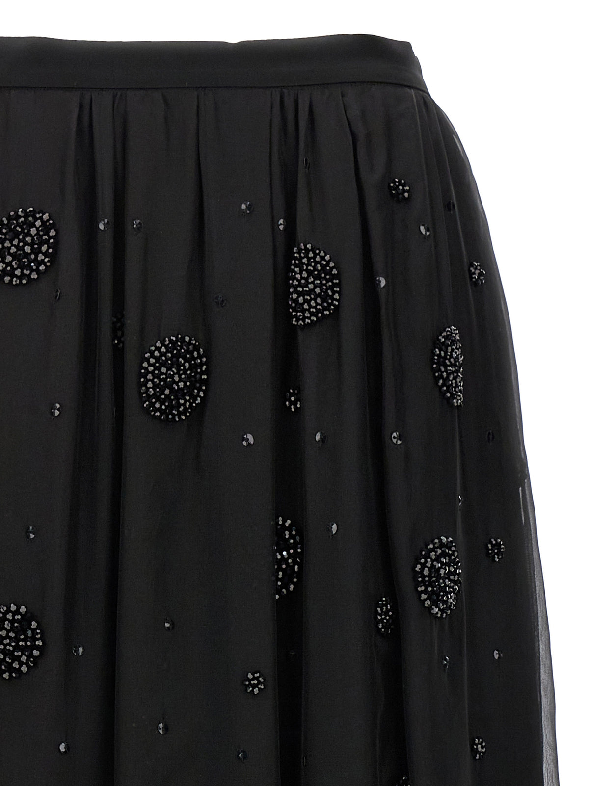 Max Mara Black Silk Midi Skirt