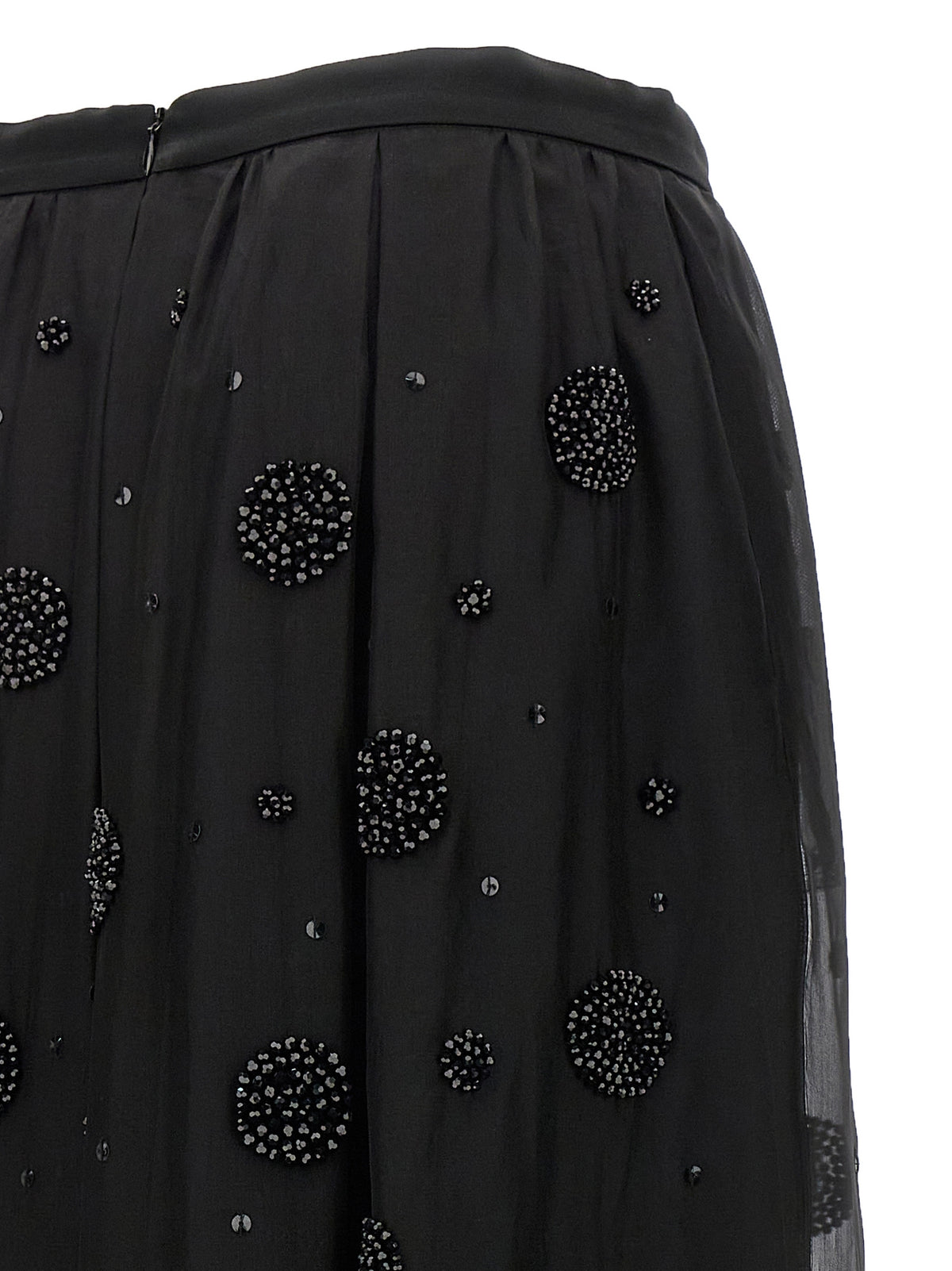 Max Mara Black Silk Midi Skirt