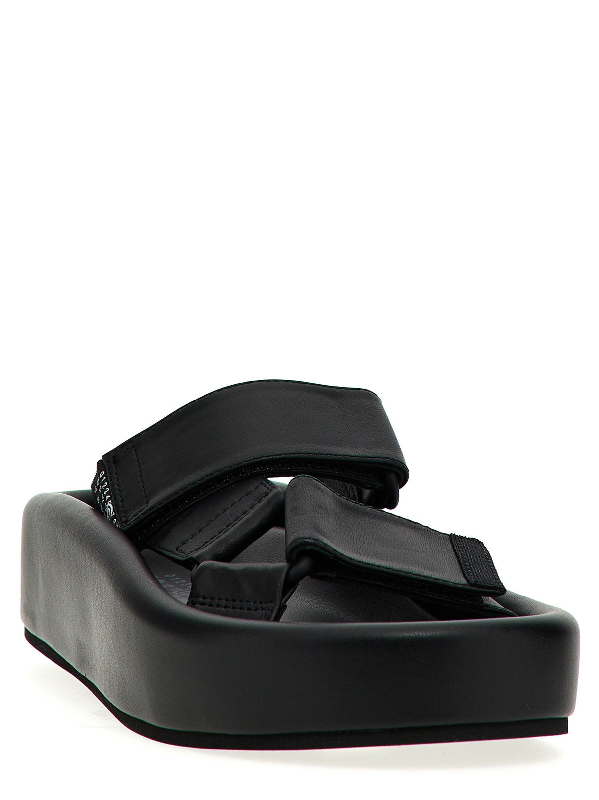MM6 Maison Margiela Black Leather Slides