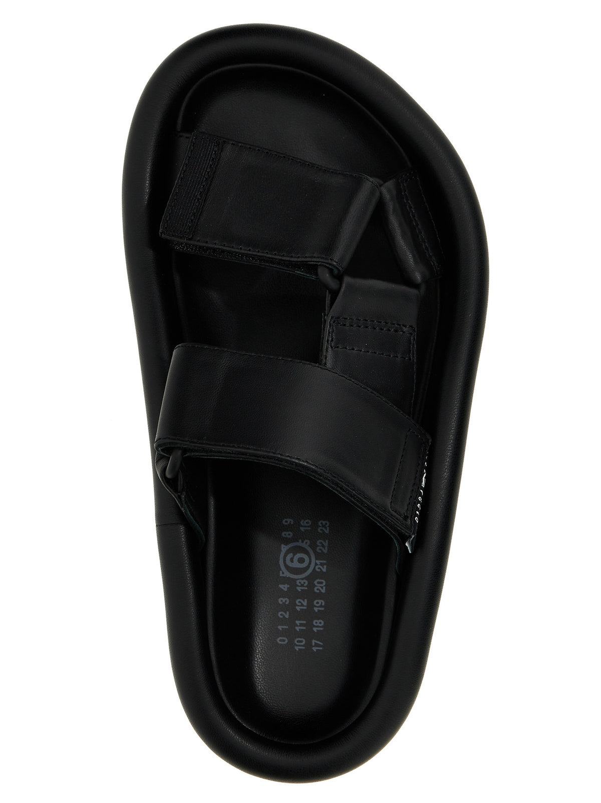 MM6 Maison Margiela Black Leather Slides
