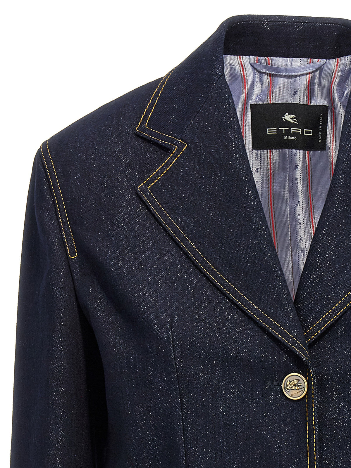 Etro Blue Cotton Blazer