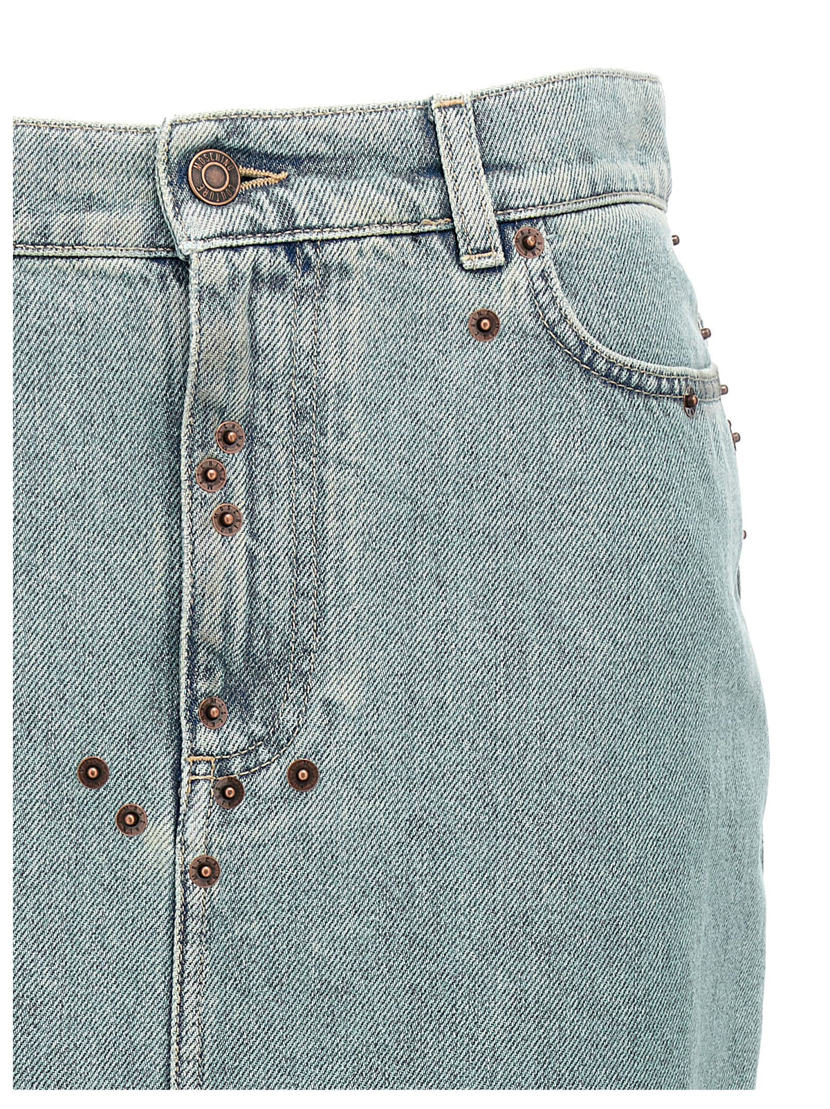 Moschino Blue Cotton Midi Skirt