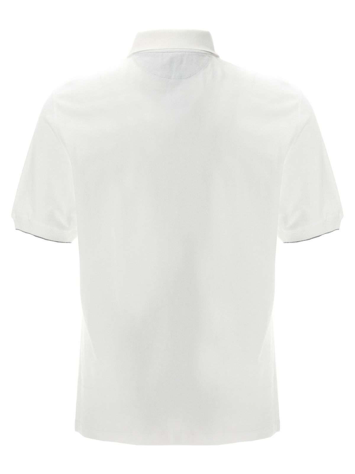 Brunello Cucinelli White Cotton Polo Shirt