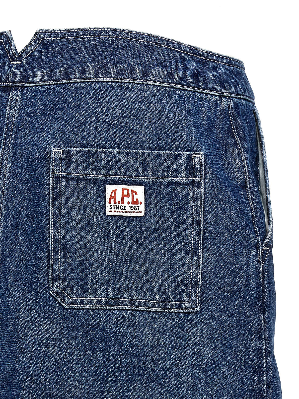 A.P.C. Blue Cotton Long Skirt