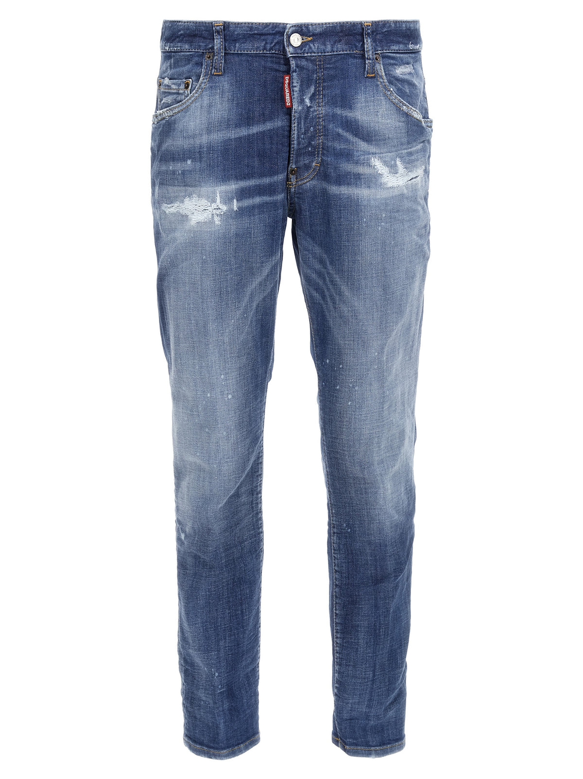 Dsquared² Blue Cotton Straight-Leg Jeans