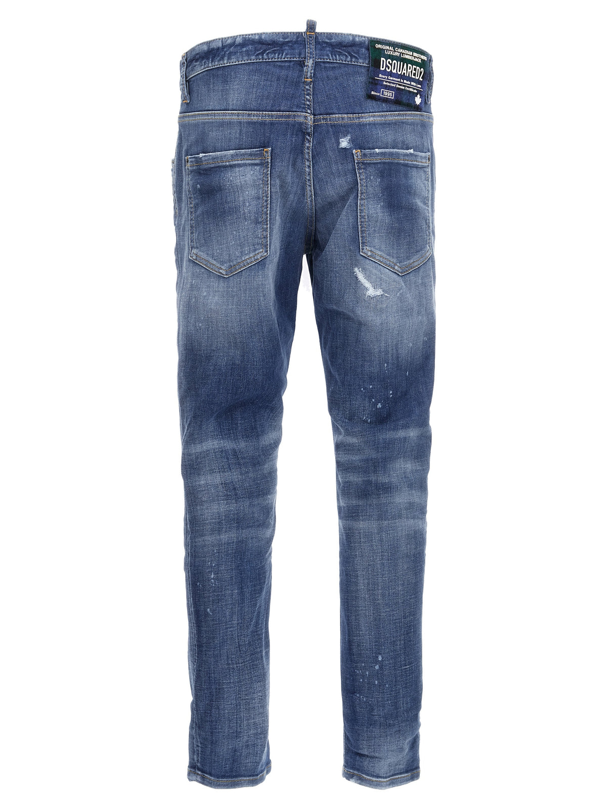 Dsquared² Blue Cotton Straight-Leg Jeans