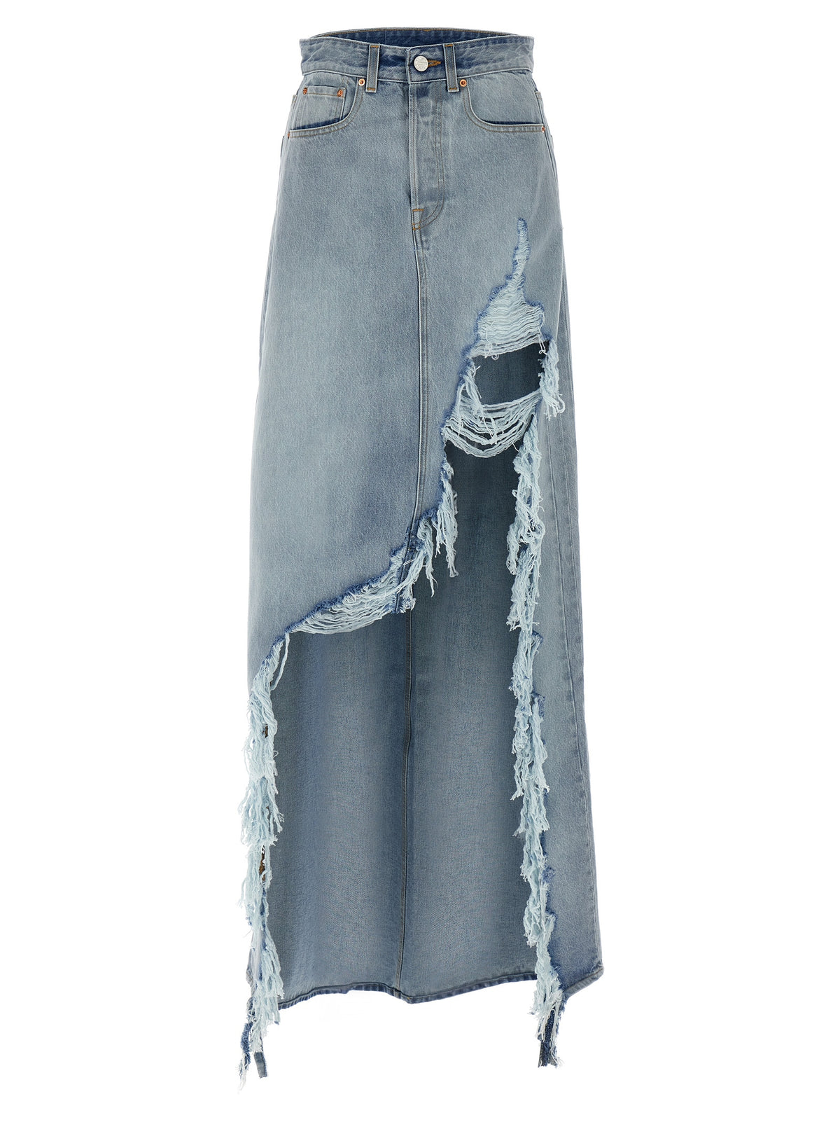 Vetements Blue Cotton Mini Skirt