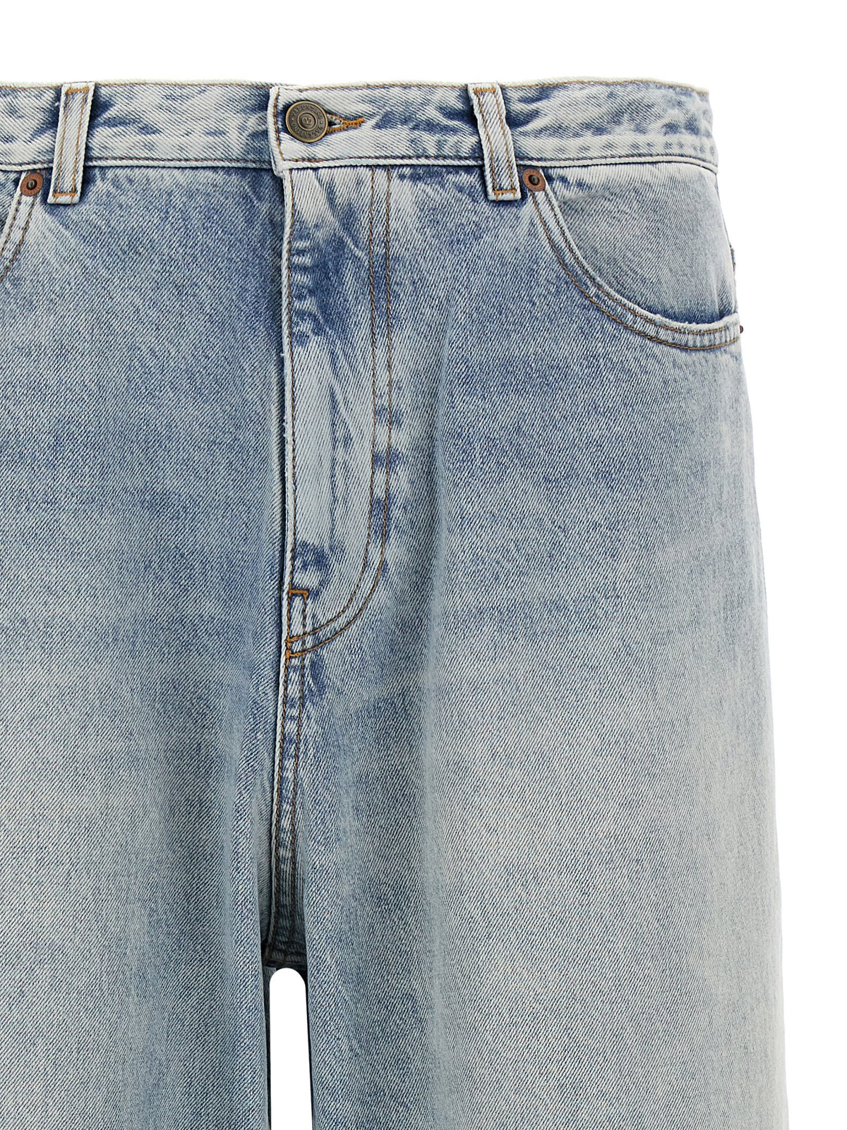 Valentino Garavani Blue Cotton Straight-Leg Jeans