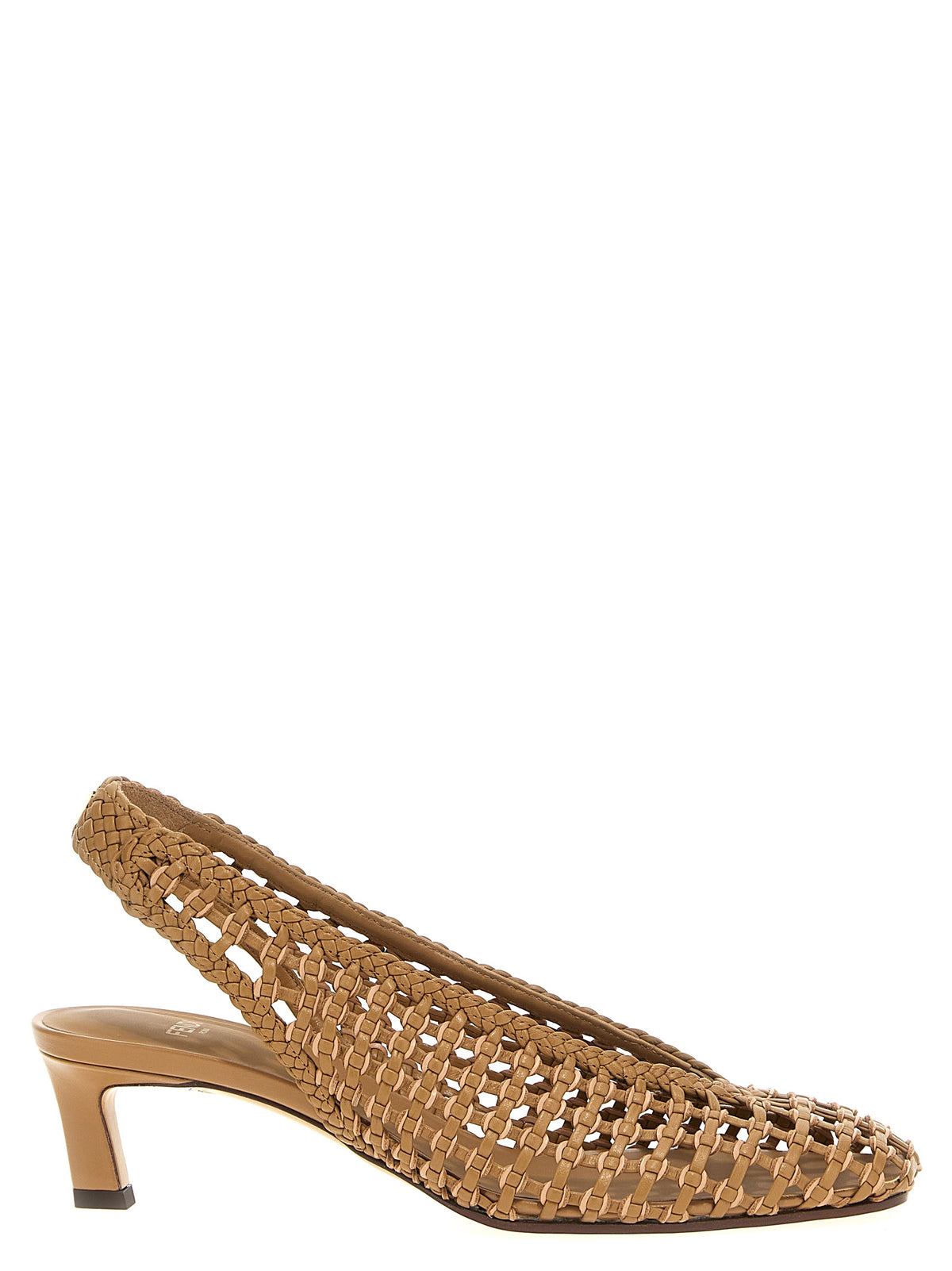 Fendi Brown Calfskin Mid Heel Pumps