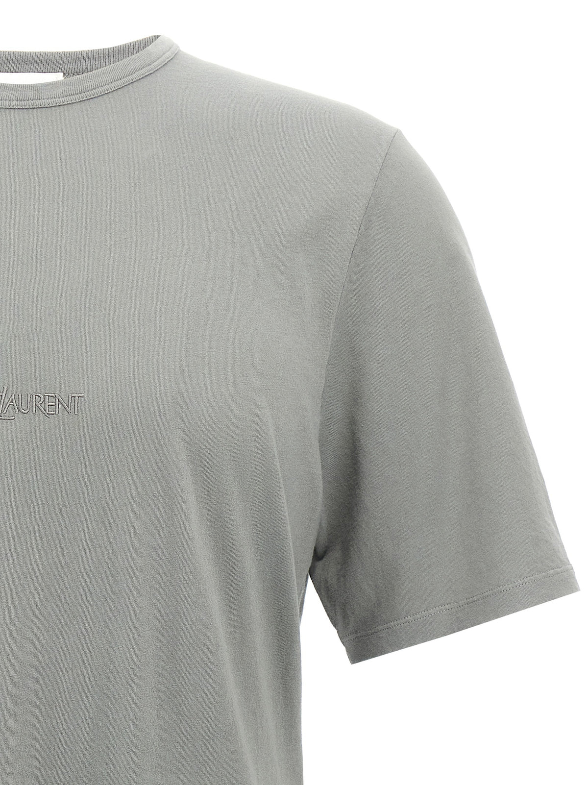 Saint Laurent Gray Cotton T-Shirt