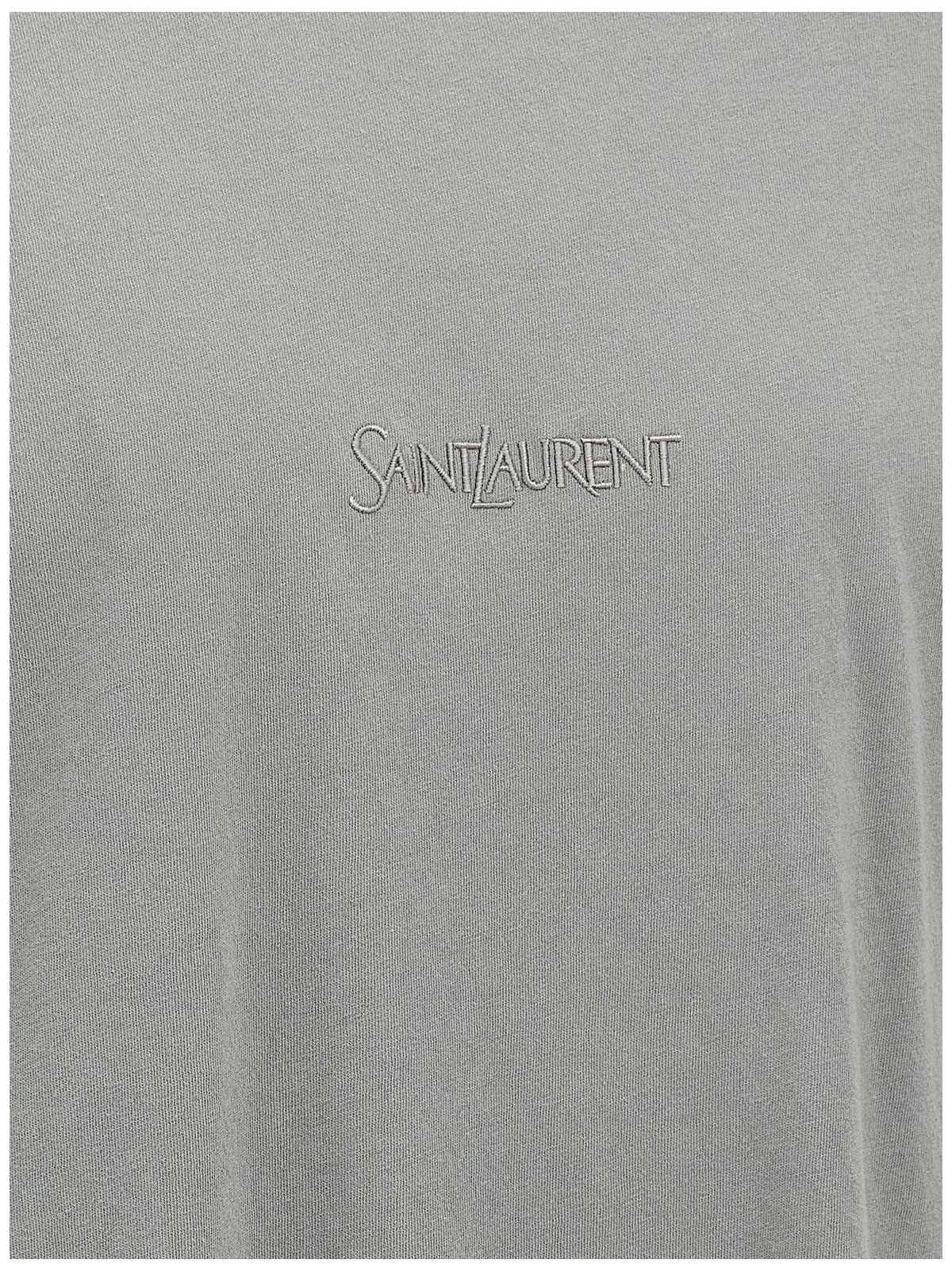 Saint Laurent Gray Cotton T-Shirt
