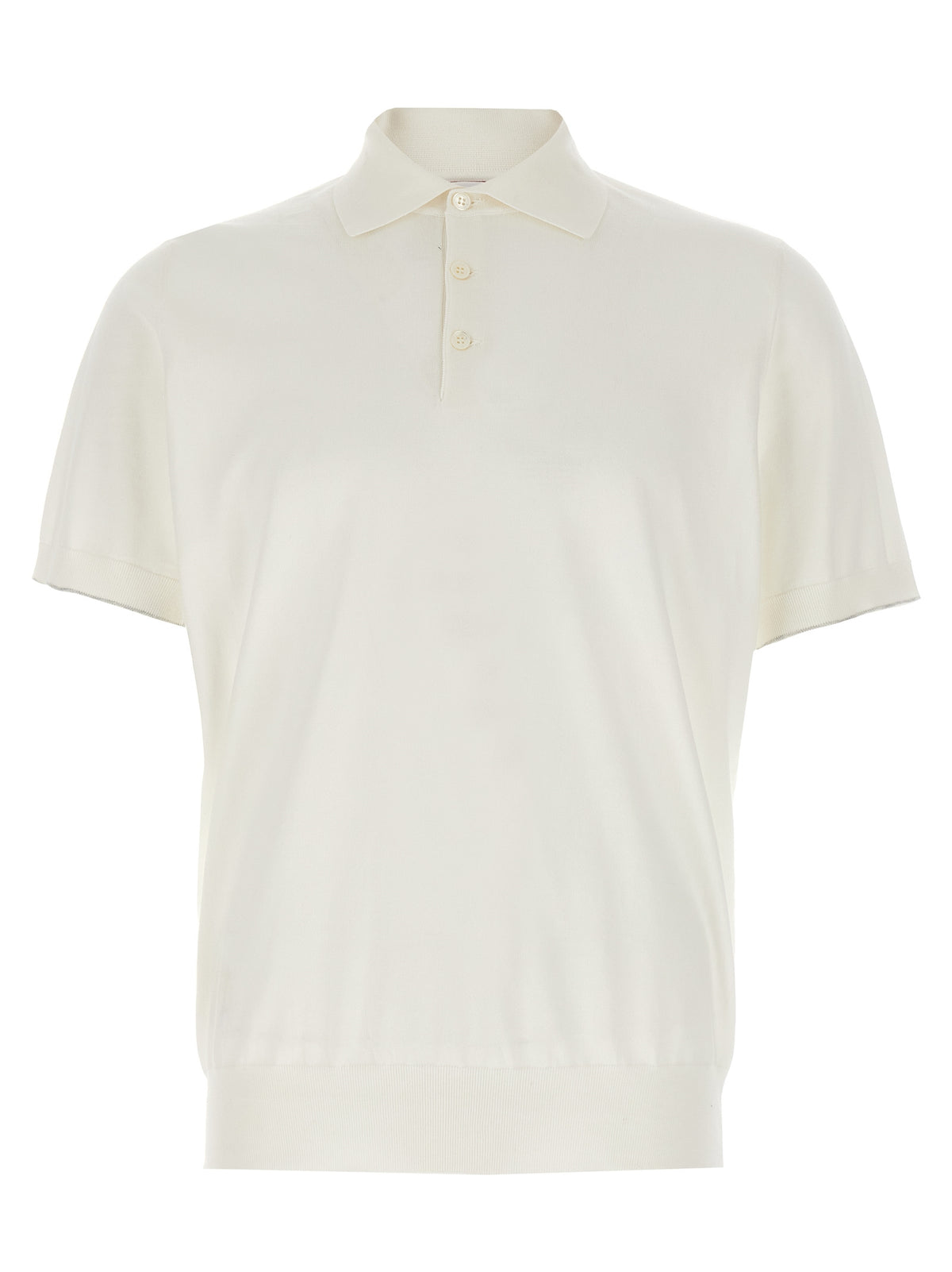 Brunello Cucinelli White Cotton Polo Shirt