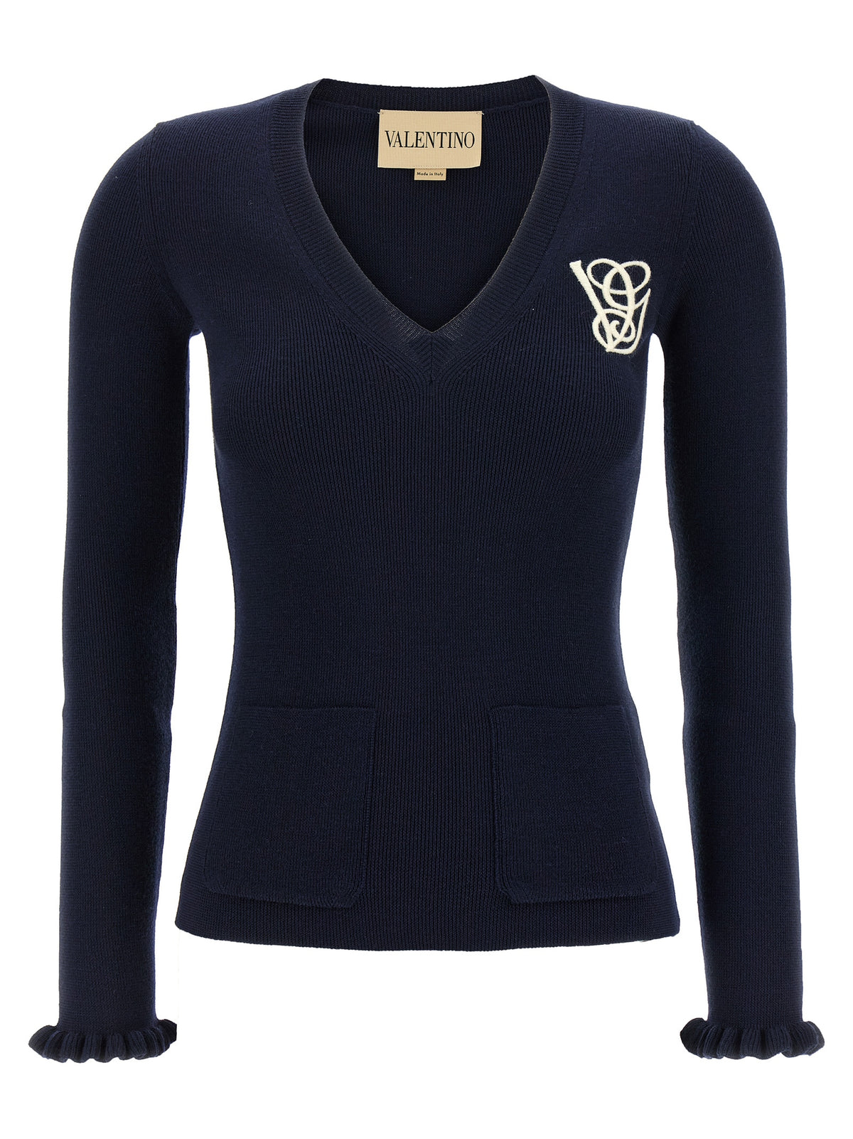 Valentino Garavani Blue Virgin Wool Cardigan
