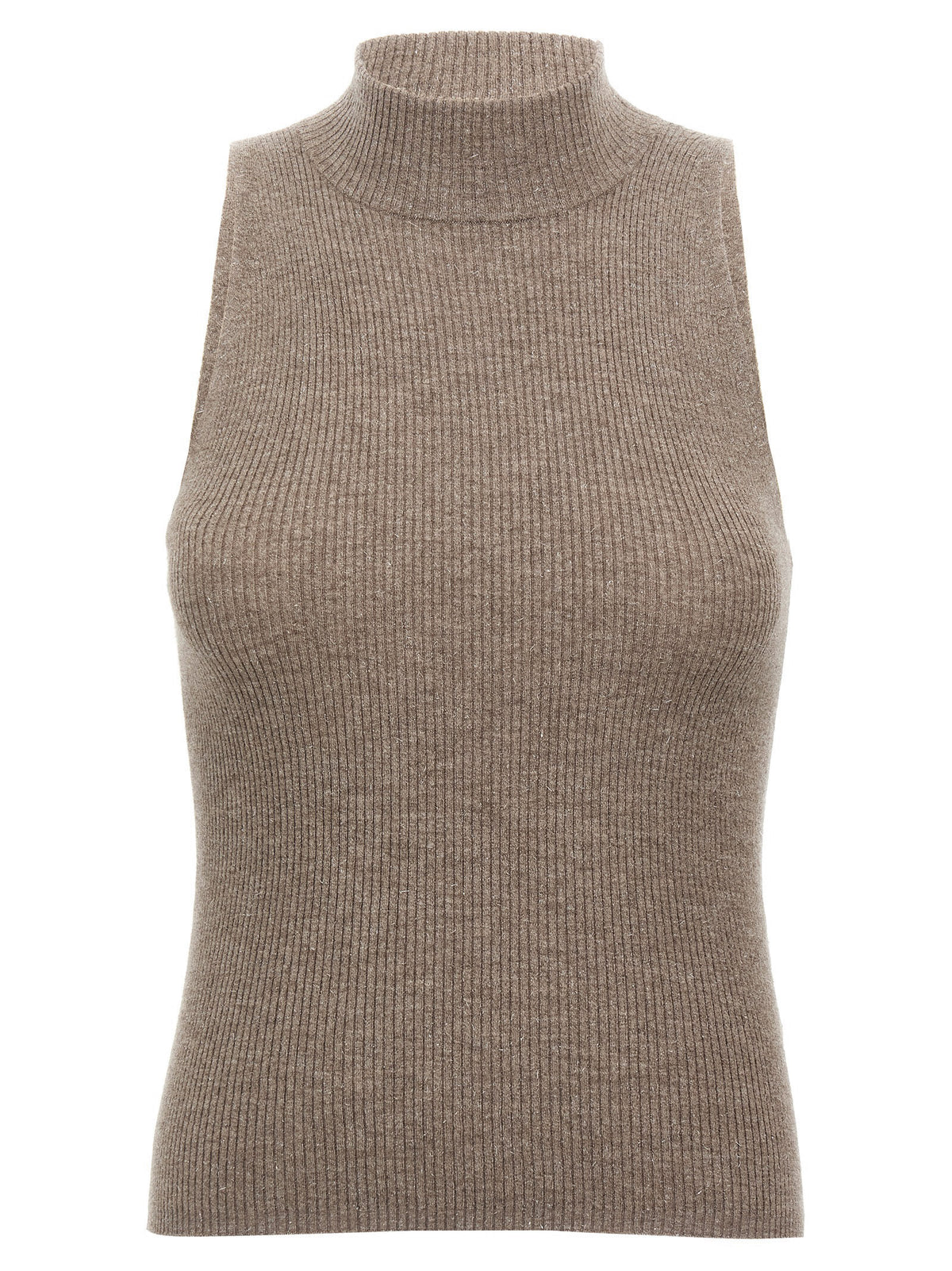 Brunello Cucinelli Brown Cashmere Sleeveles Sweater