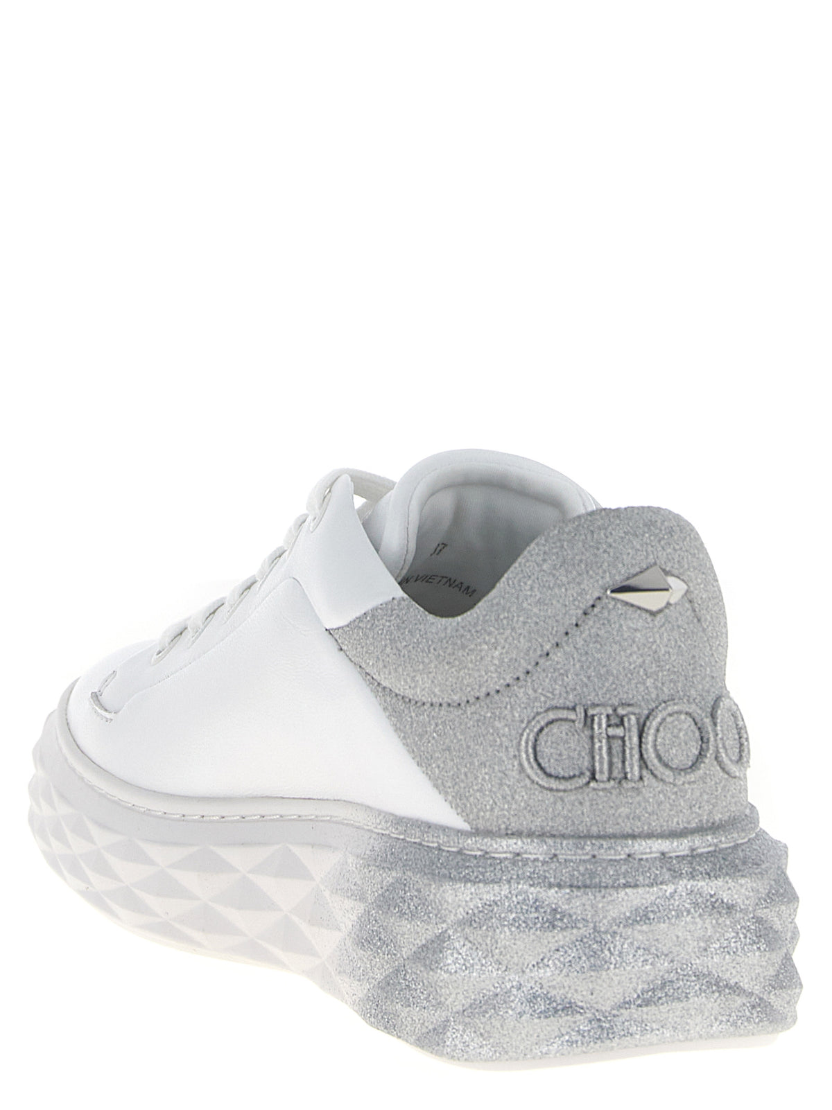 Jimmy Choo Silver Leather Chunky Sneakers