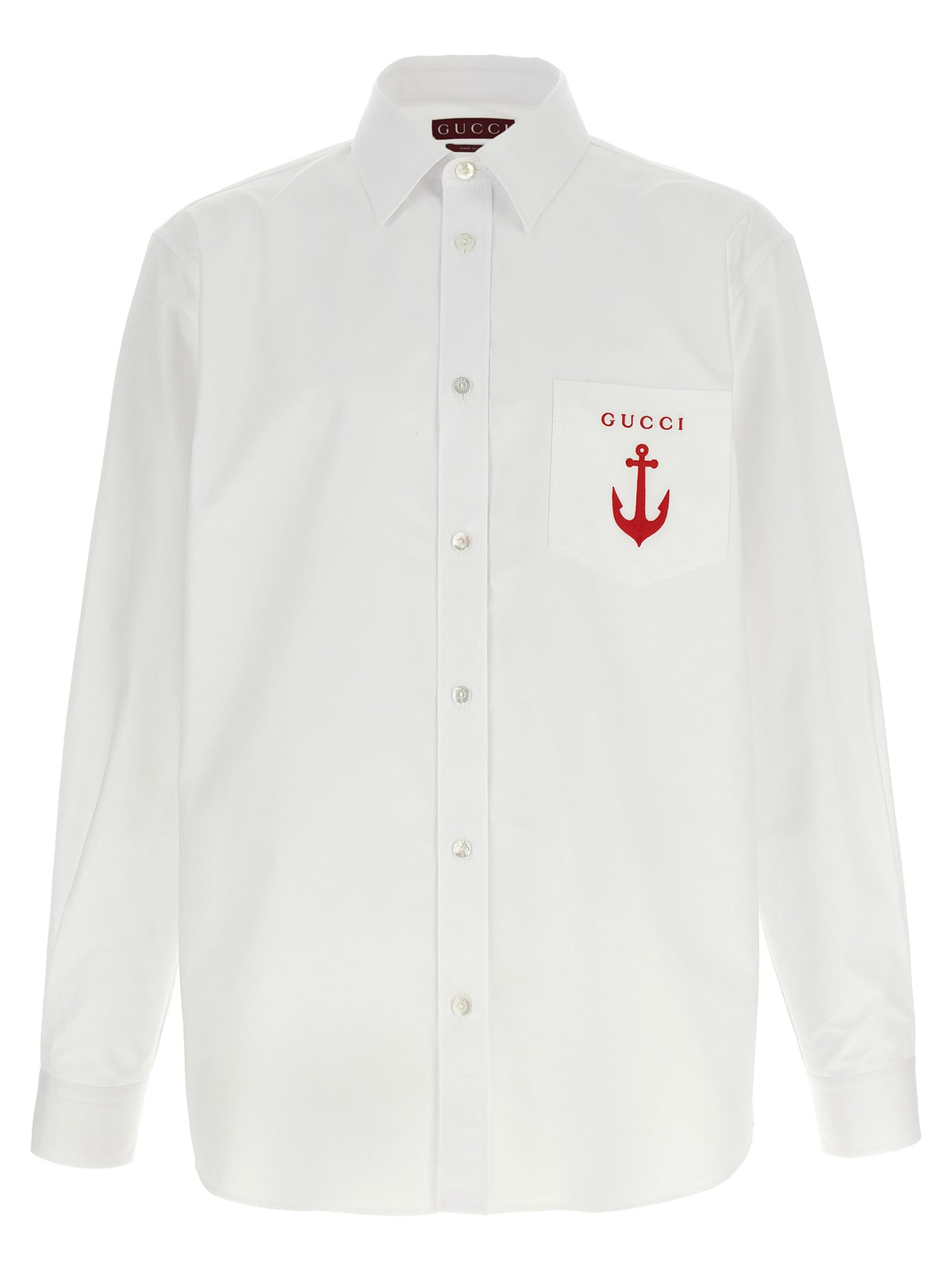 Gucci White Cotton Blouse