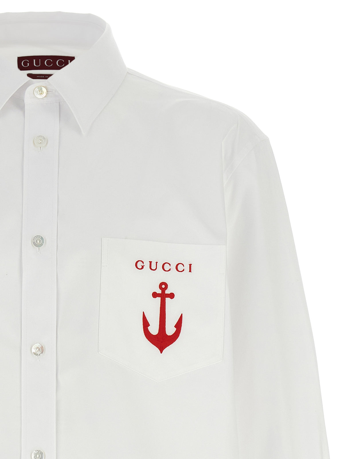 Gucci White Cotton Blouse