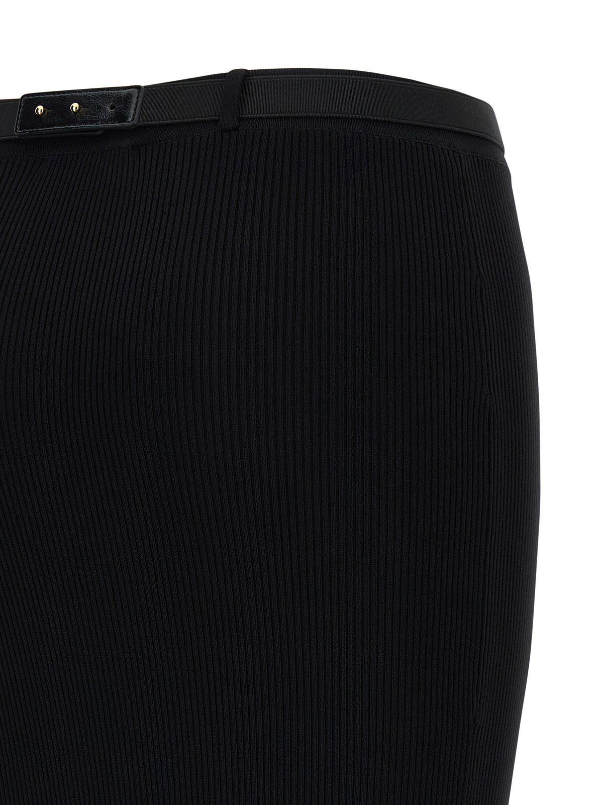 Elisabetta Franchi Black Viscose Midi Skirt