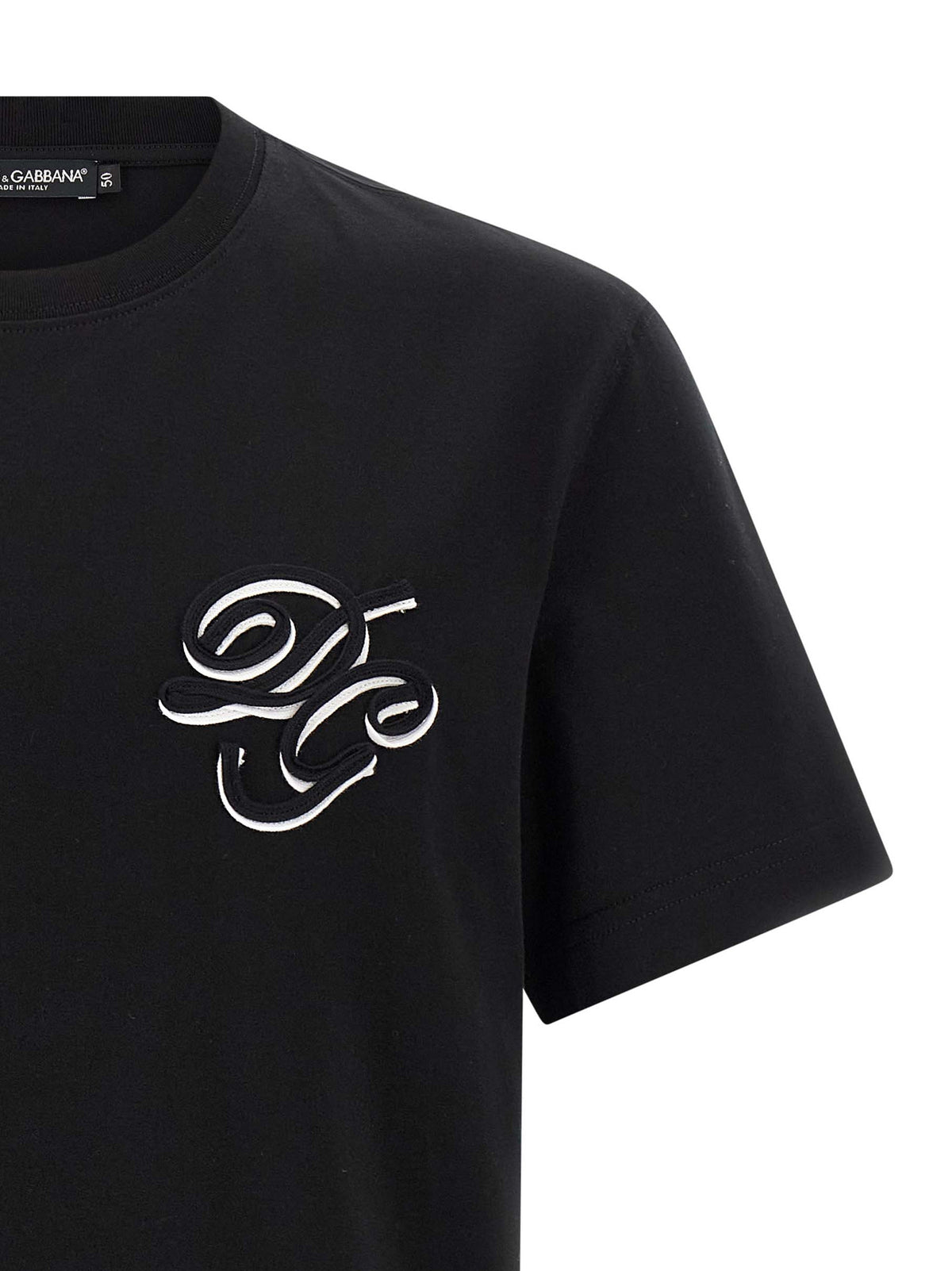 Dolce & Gabbana Black Cotton T-Shirt