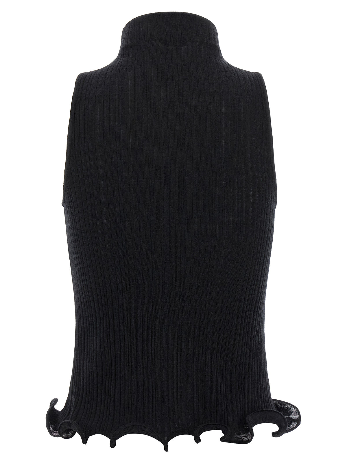 Fendi Black Polyester Sleeveles T-Shirt