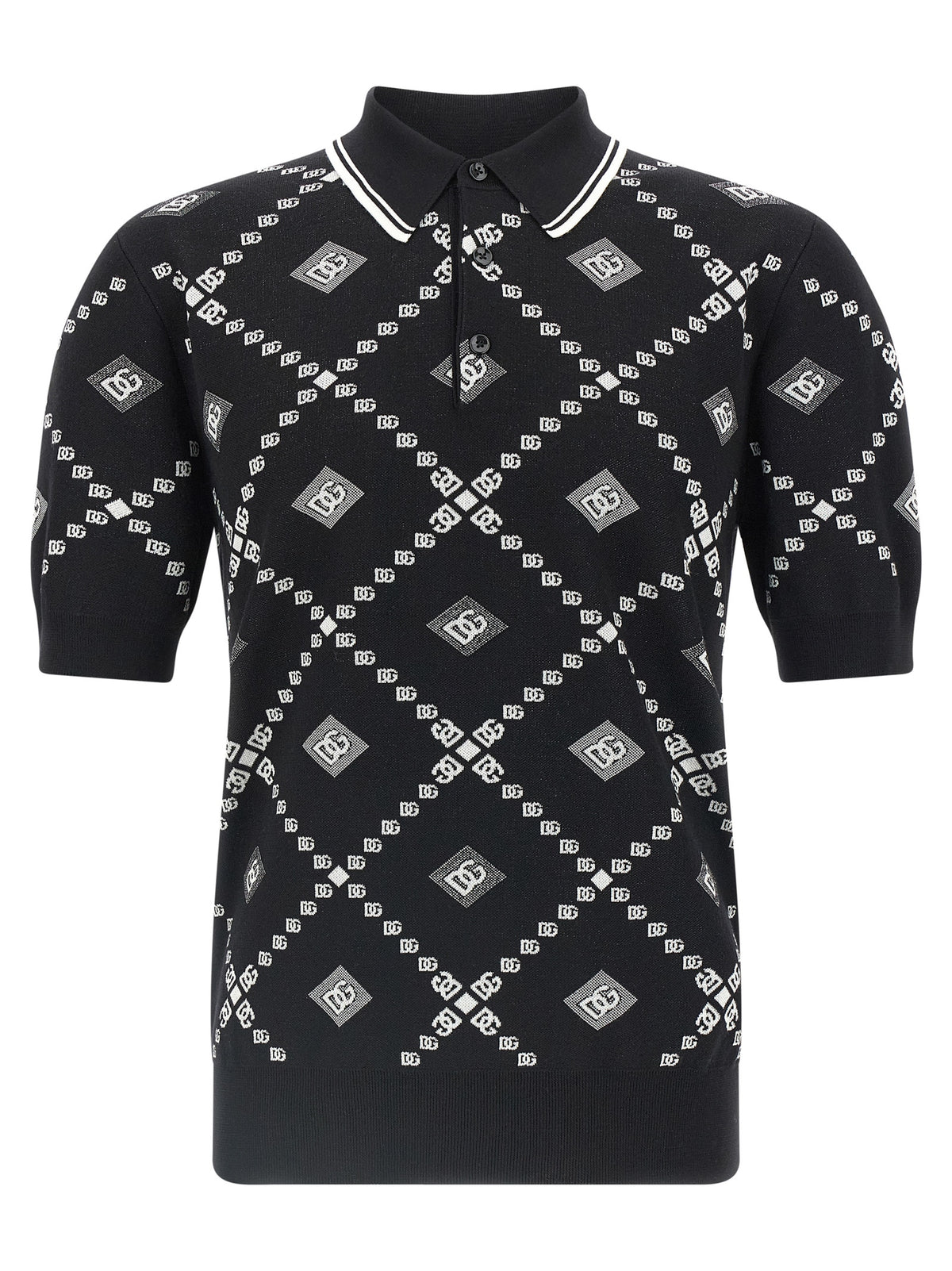 Dolce & Gabbana Bicolor Cashmere Polo Shirt