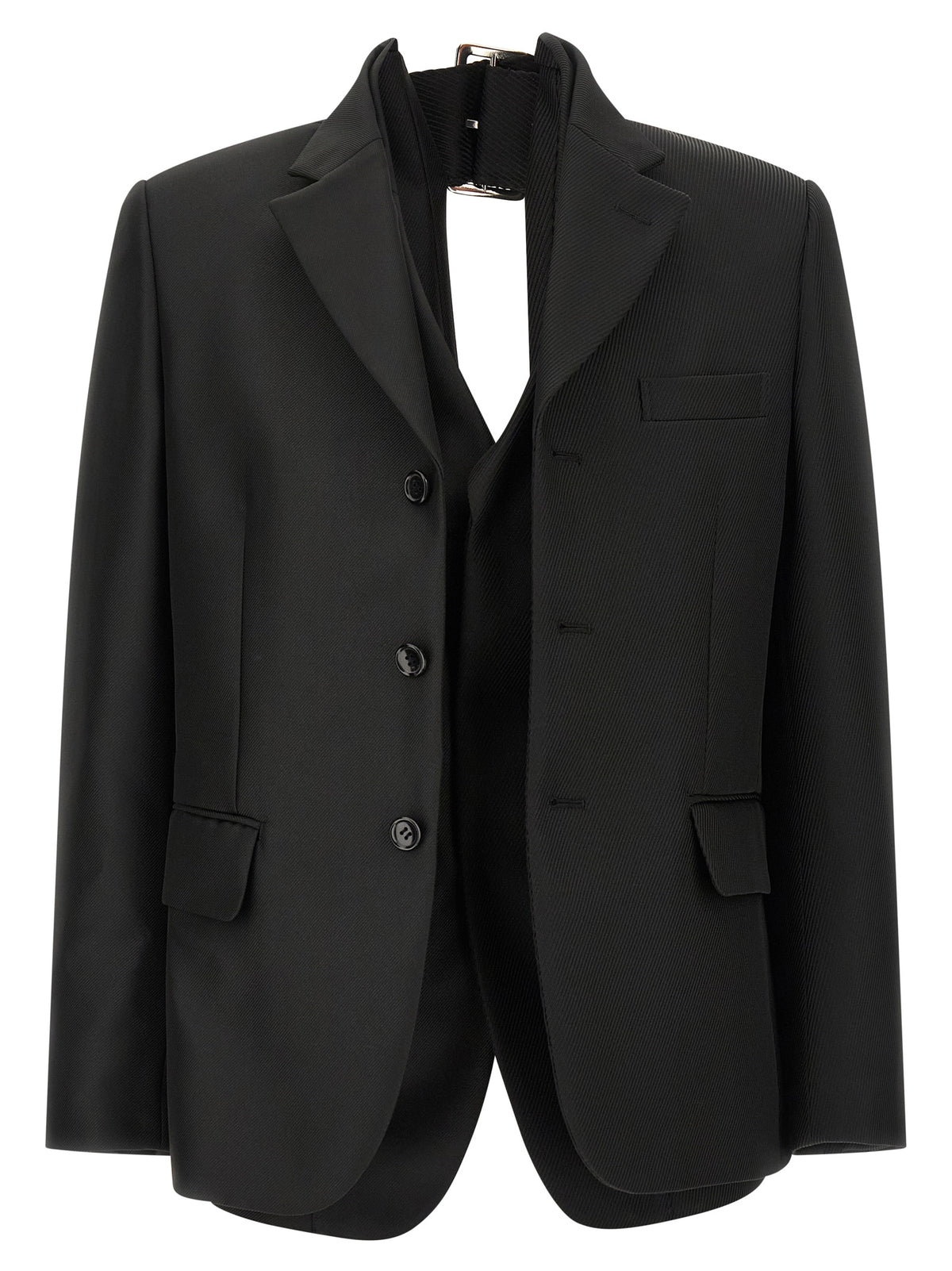 Comme Des Garçons Black Polyester Blazer
