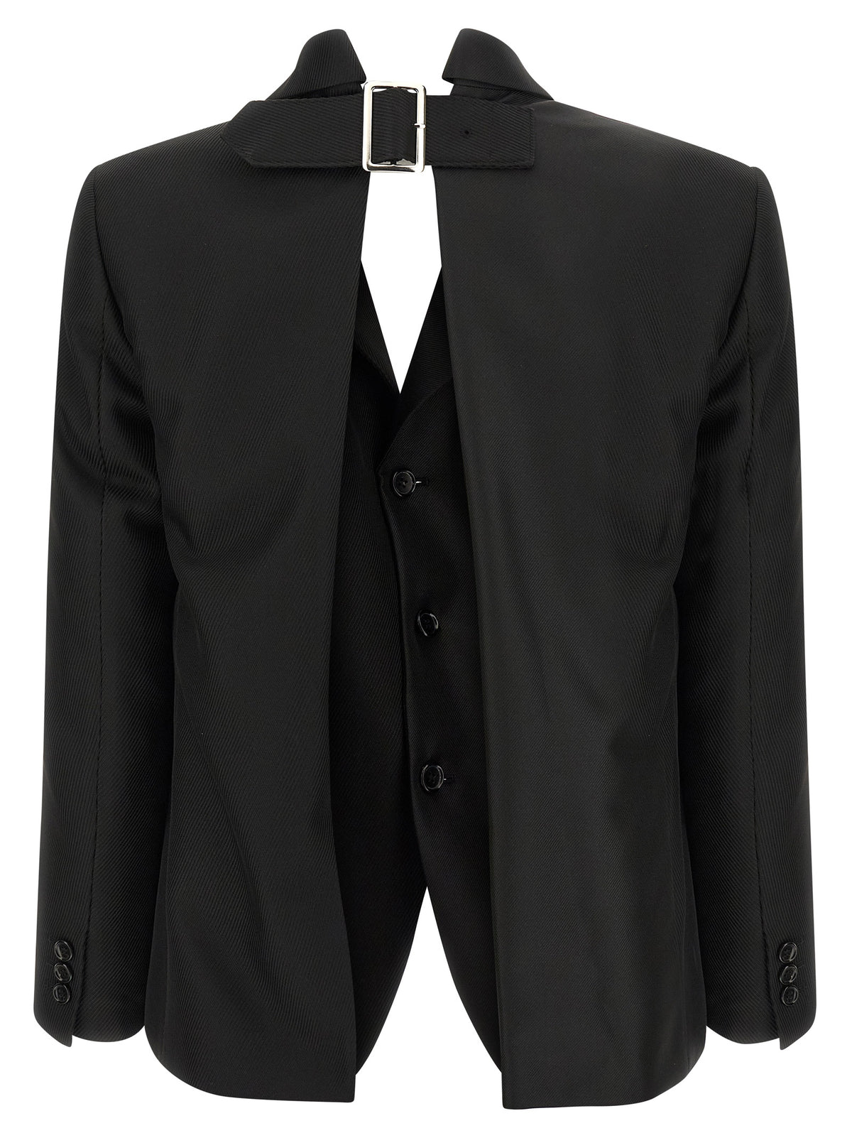 Comme Des Garçons Black Polyester Blazer