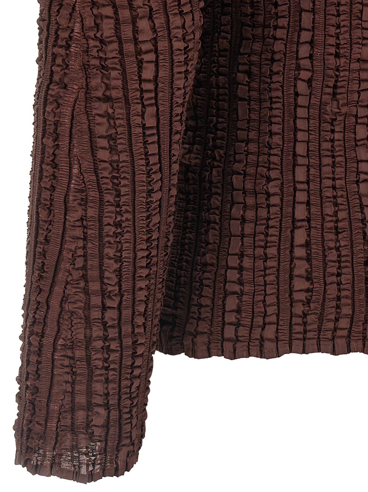 Issey Miyake Brown Polyester Cardigan