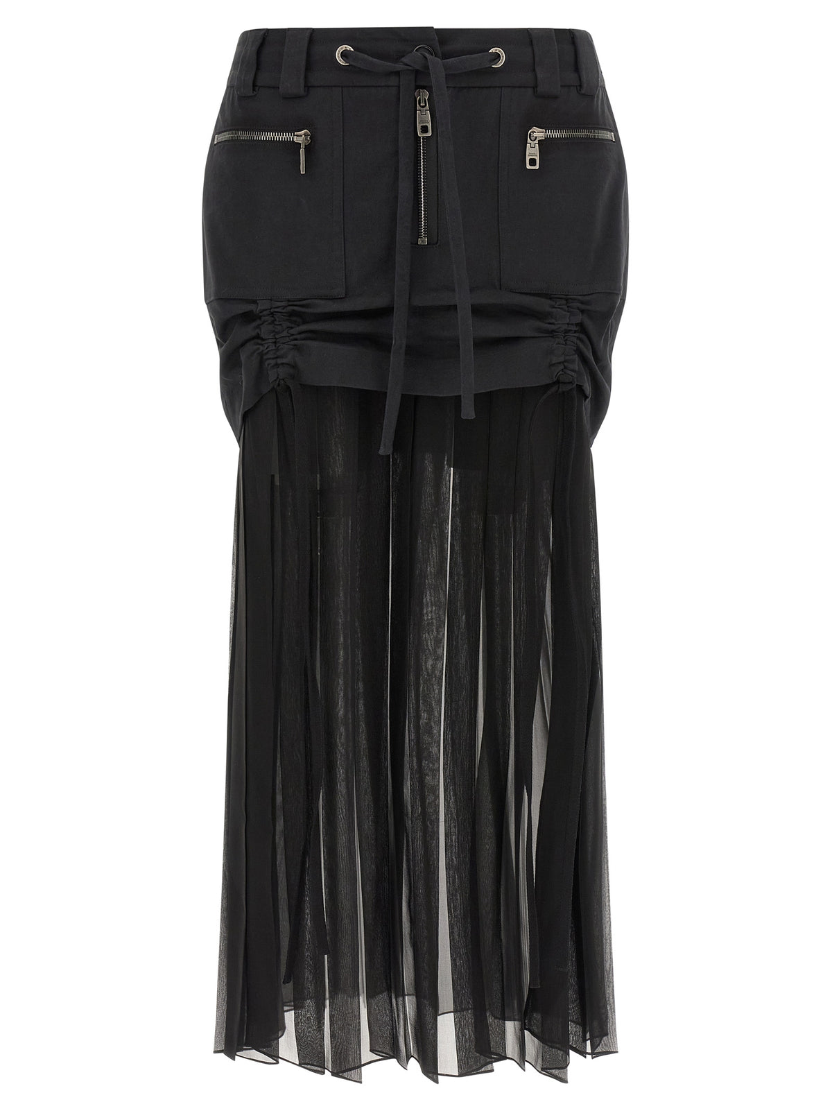 Dolce & Gabbana Black Silk Midi Skirt