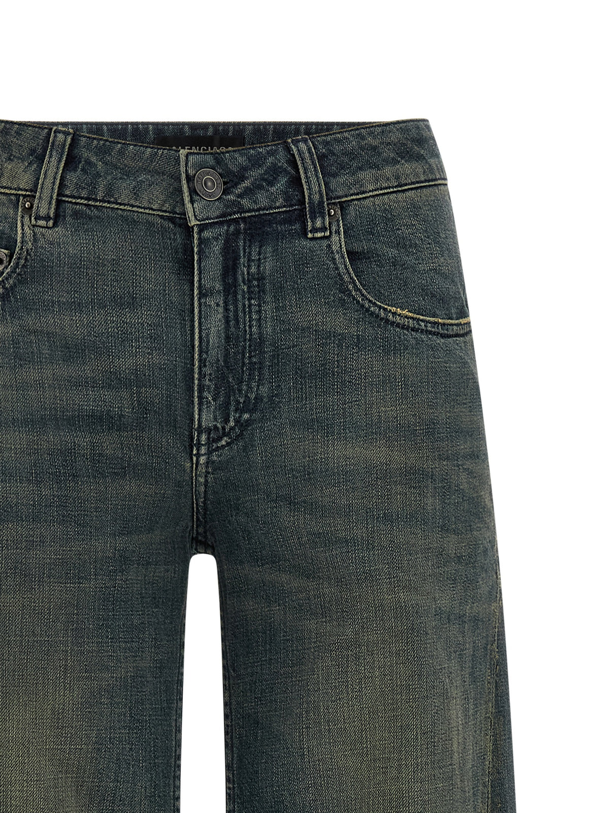 Balenciaga Blue Cotton Flared Jeans
