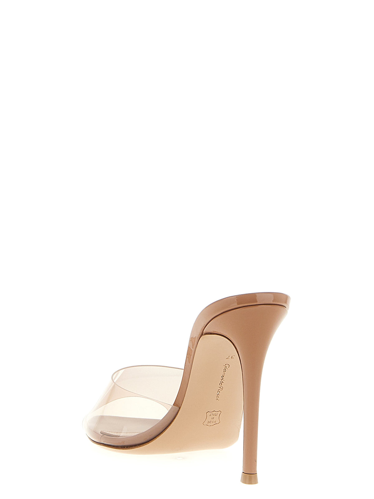 Gianvito Rossi Beige Plastic Stiletto Heel Sandals