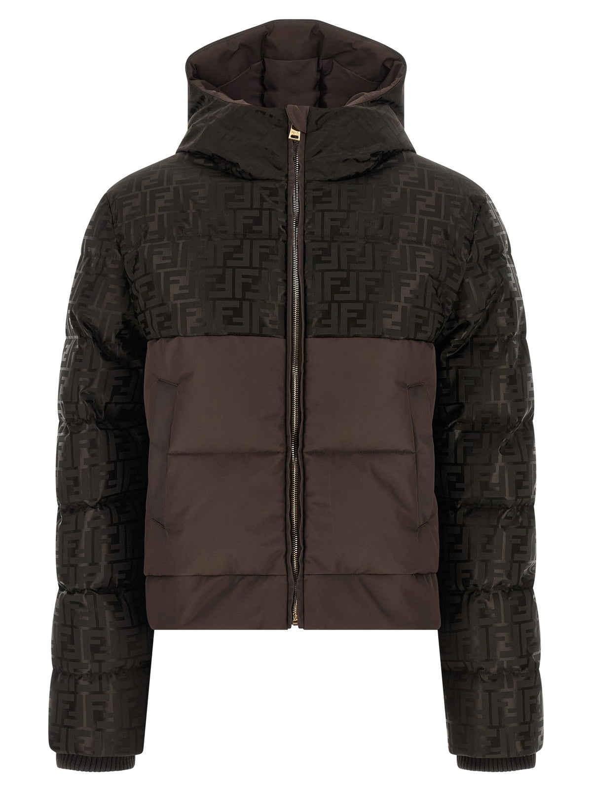 Fendi Brown Cotton Full-Length Jacket