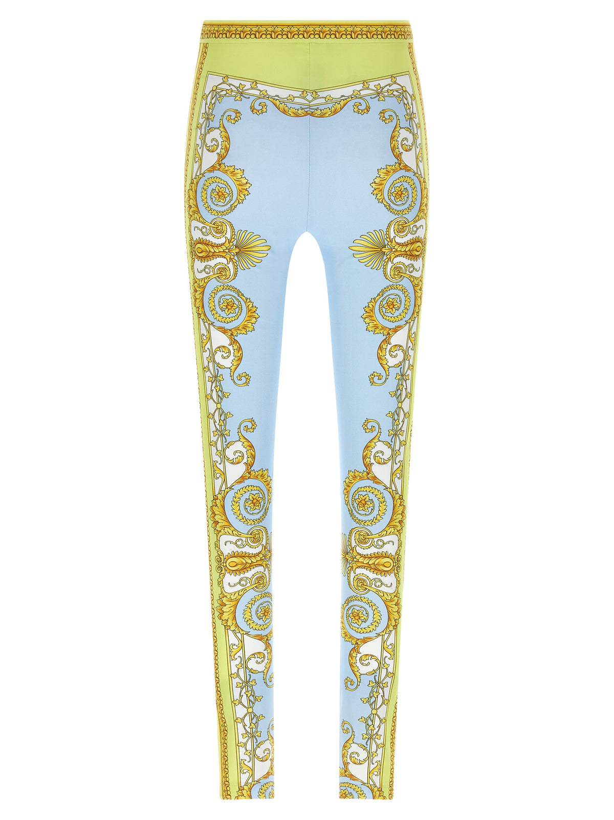 Versace Blue Nylon Leggings