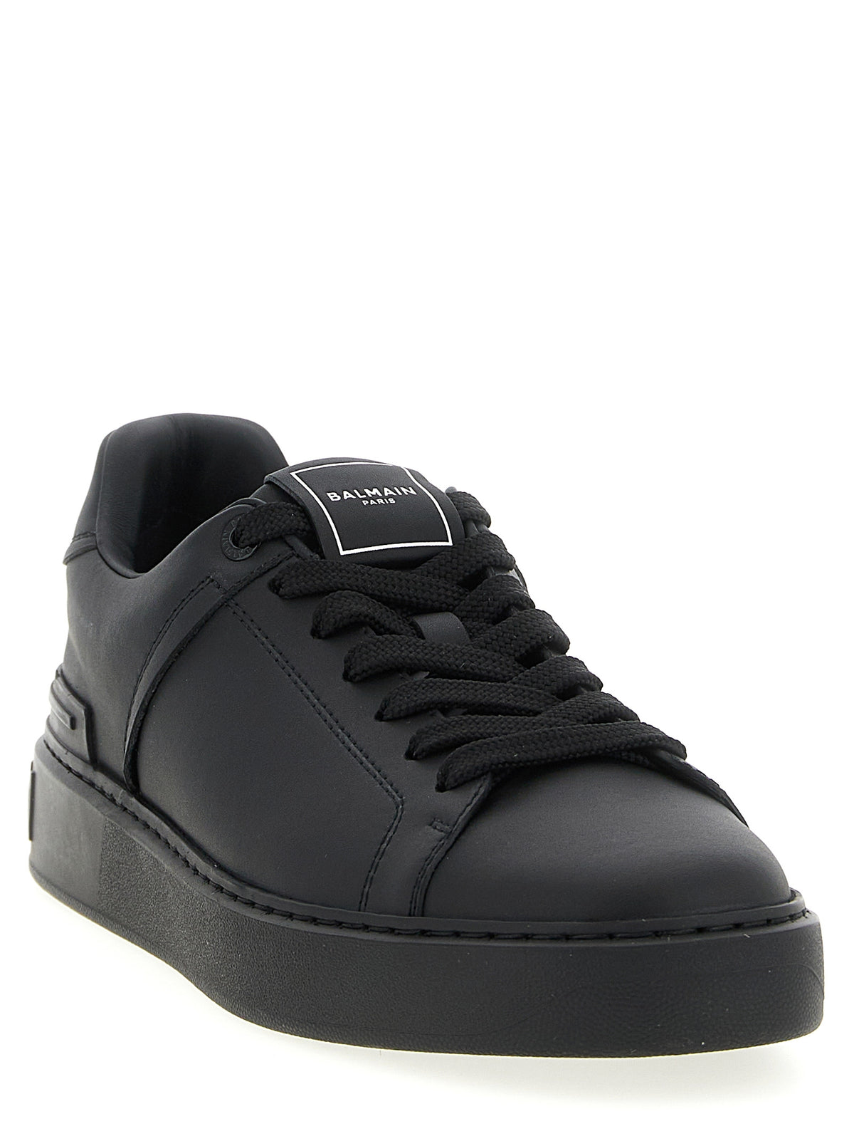 Balmain Black Calfskin Low Top Sneakers