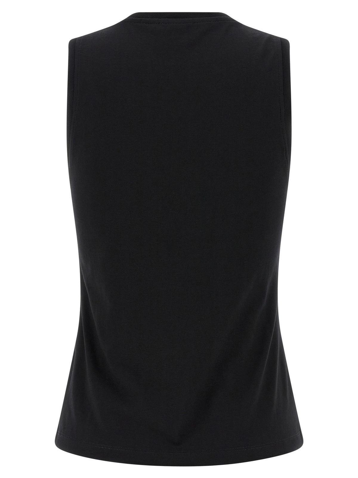Balmain Black Cotton Sleeveles T-Shirt