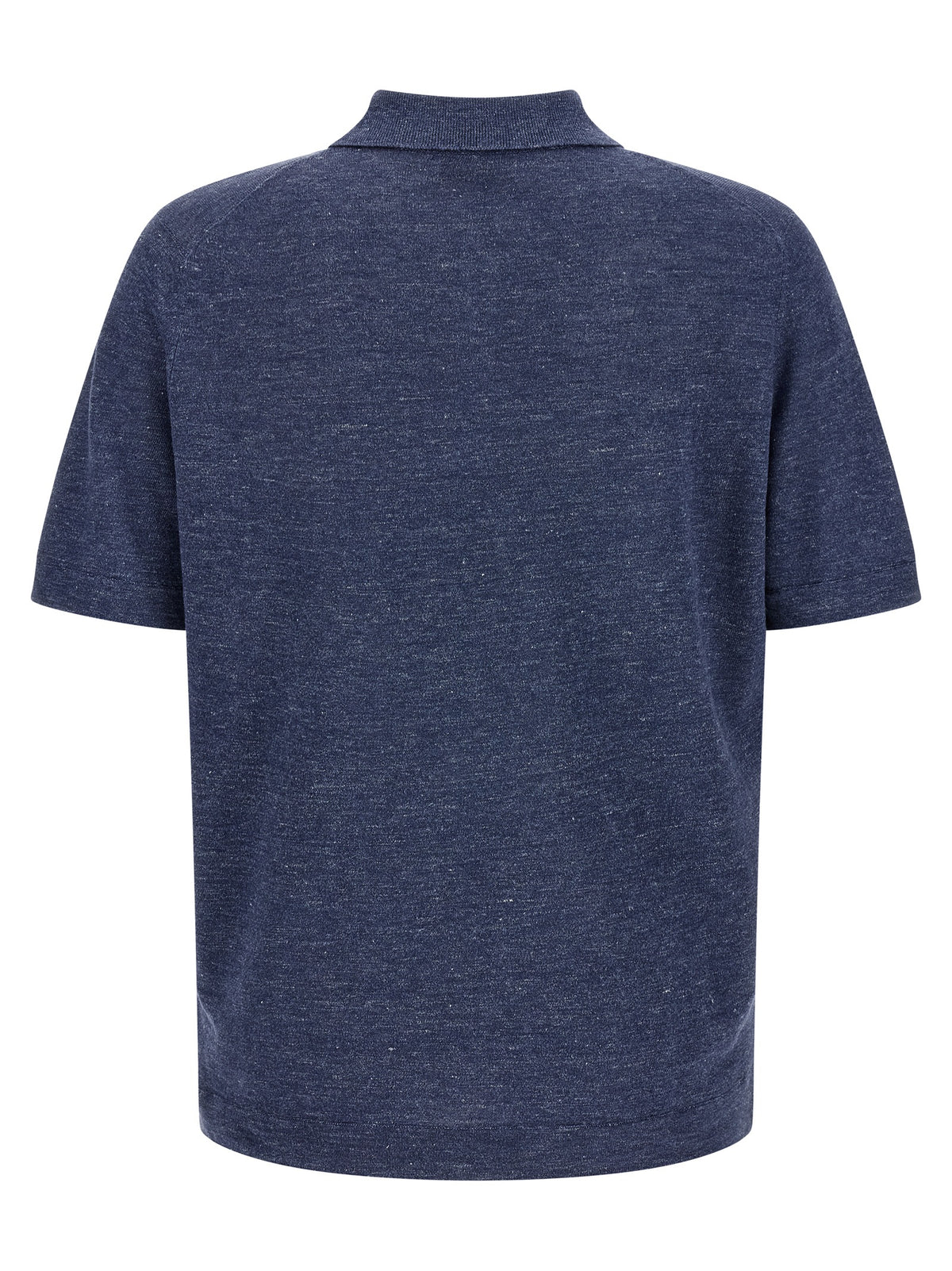 Brunello Cucinelli Blue Linen Polo Shirt
