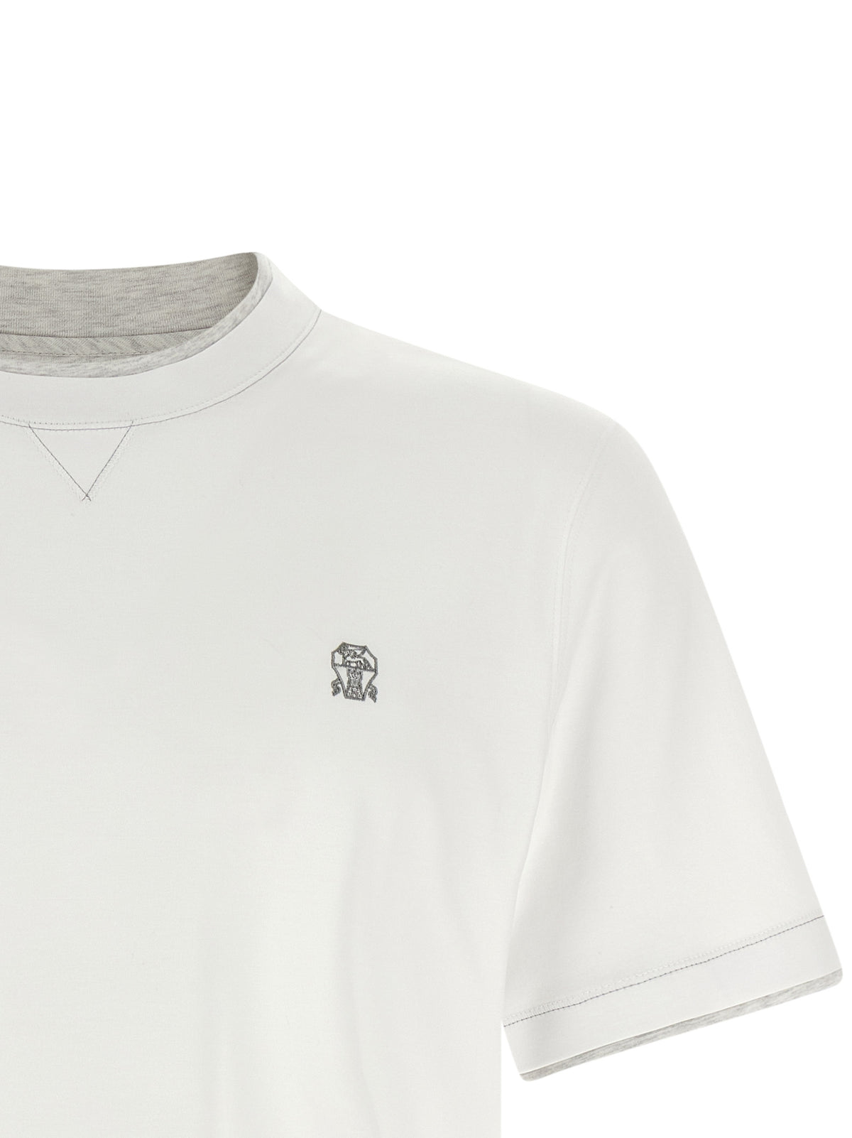 Brunello Cucinelli White Cotton T-Shirt