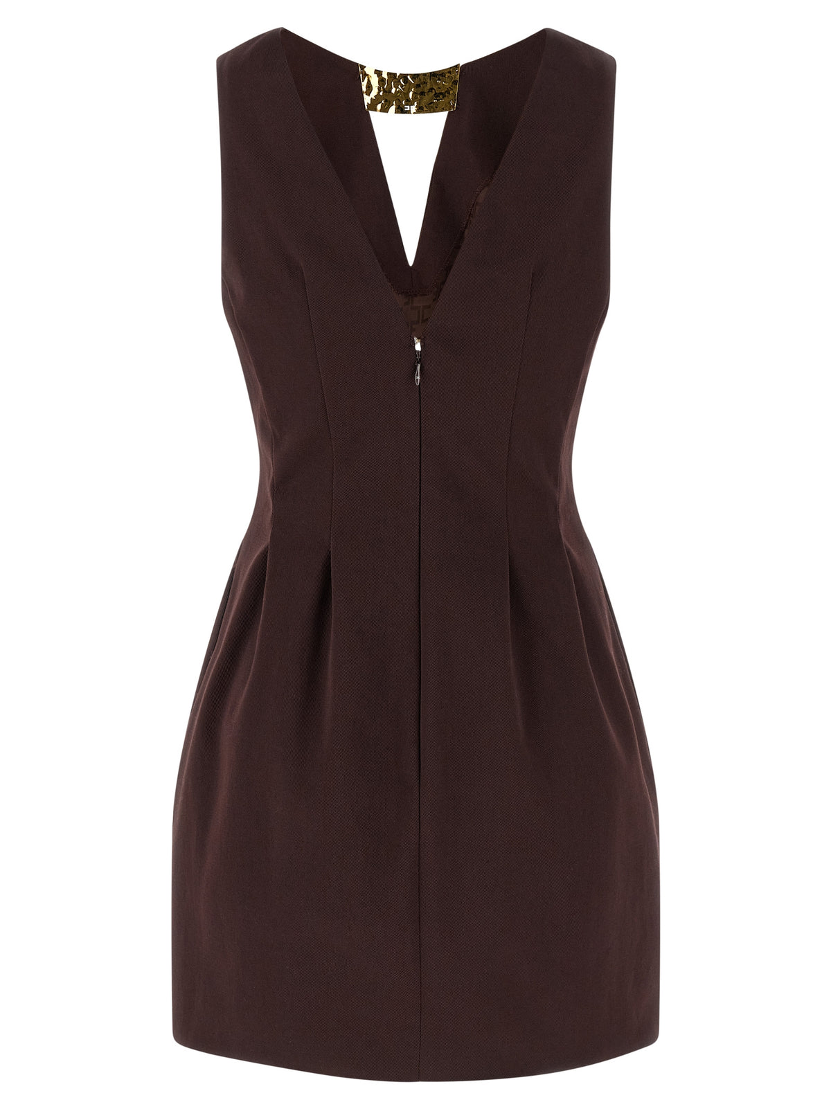 Elisabetta Franchi Brown Cotton Short Dress