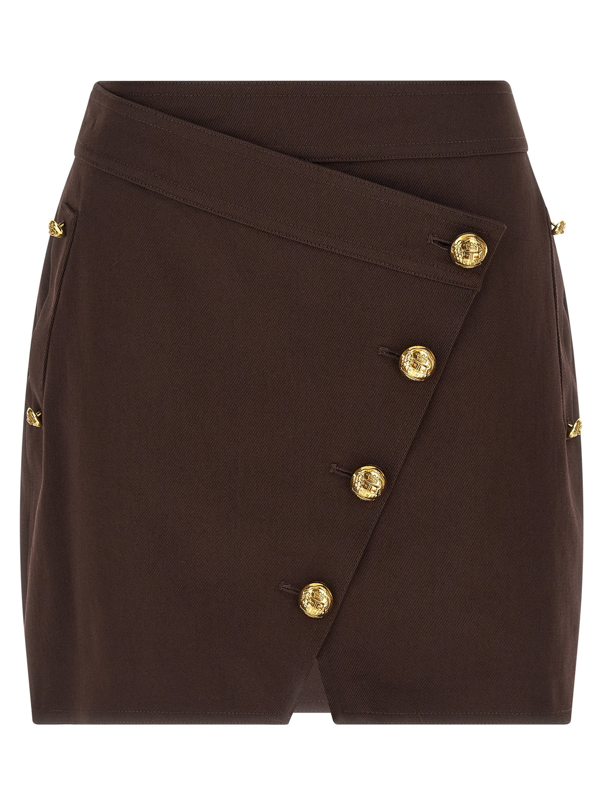 Elisabetta Franchi Brown Cotton Long Skirt