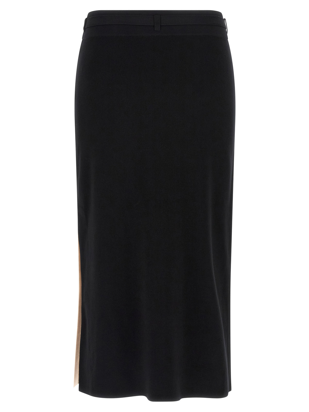 Elisabetta Franchi Black Viscose Midi Skirt