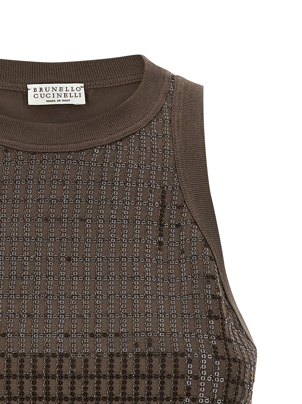 Brunello Cucinelli Brown Cotton Tank Tops