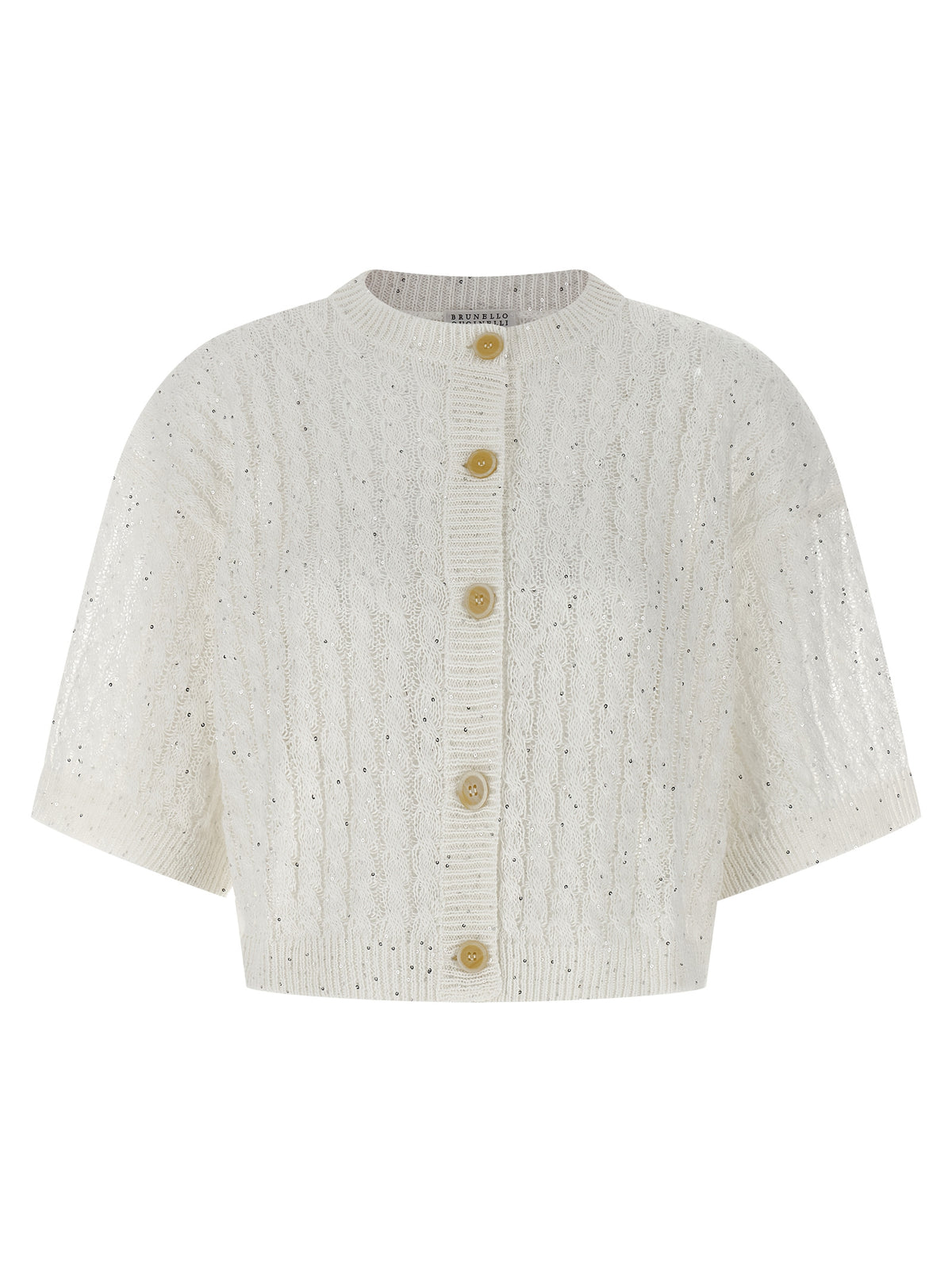 Brunello Cucinelli White Linen Cardigan