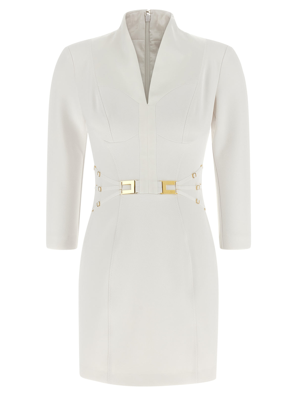 Elisabetta Franchi White Polyester Short Dress