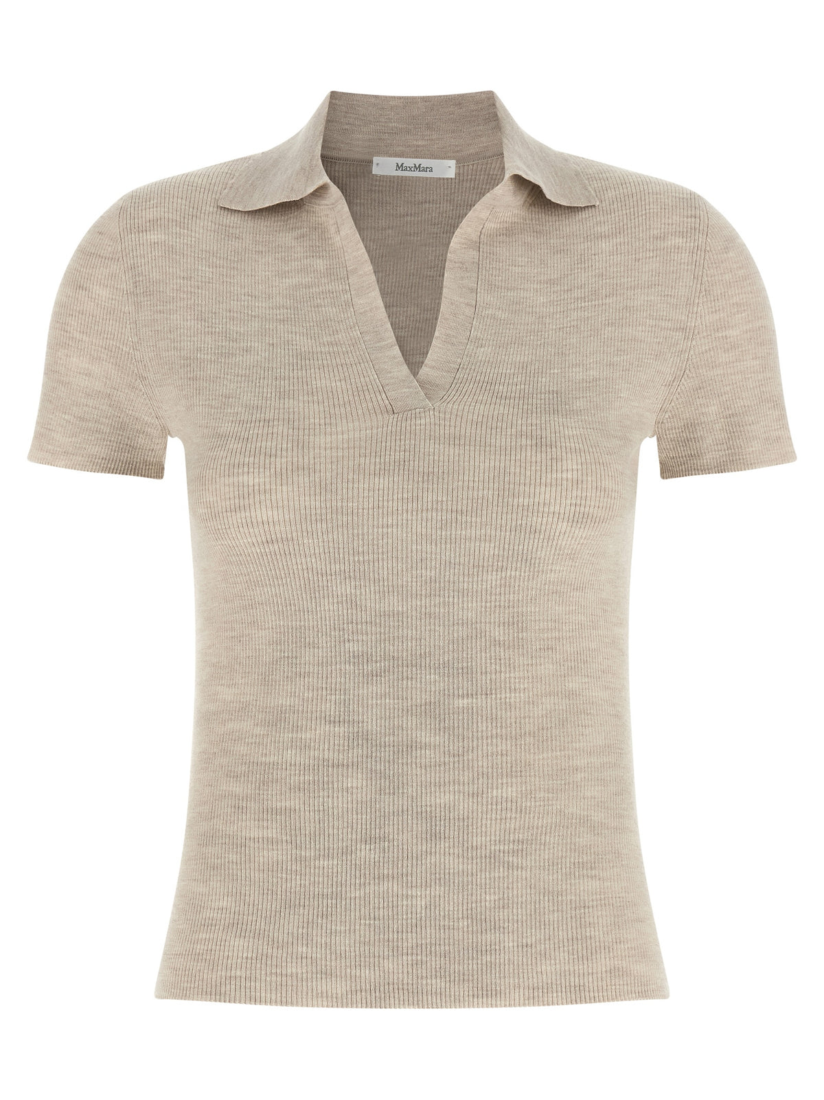 Max Mara Beige Virgin Wool Polo Shirt