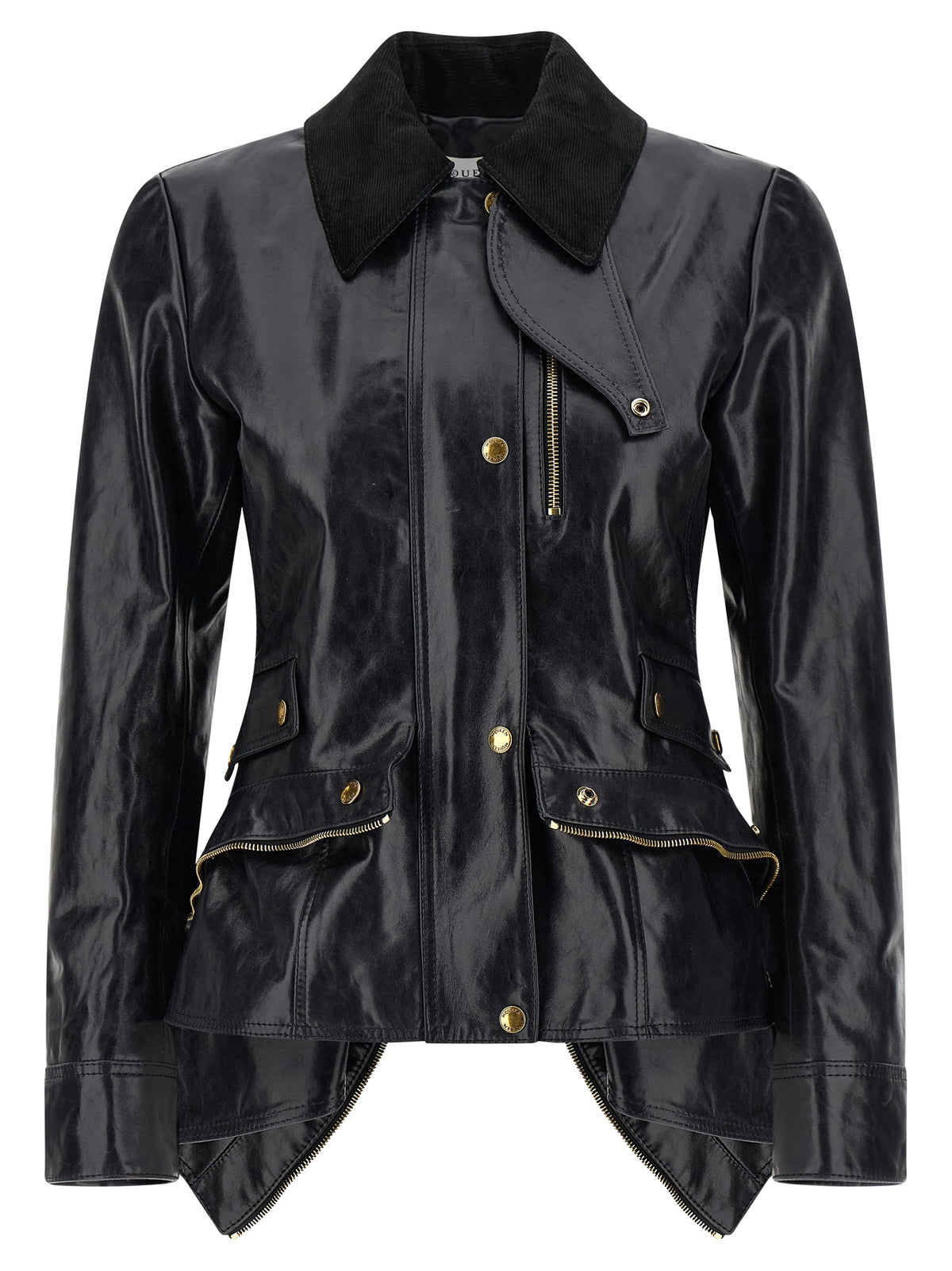 Alexander McQueen Black Cowhide Leather Jacket