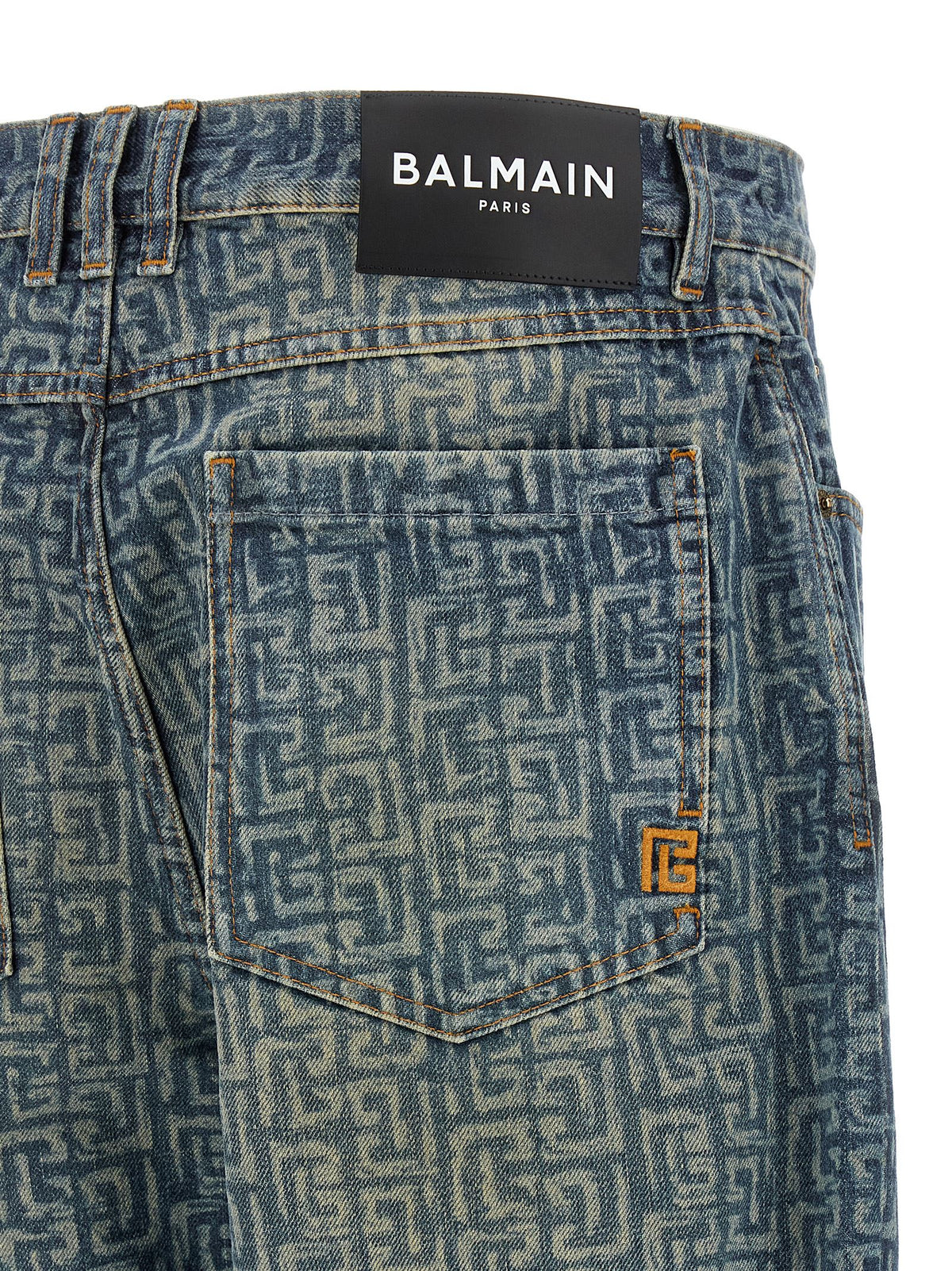 Balmain Blue Cotton Straight-Leg Jeans